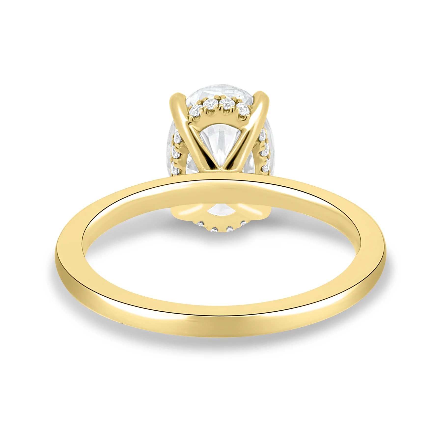 10K 14K 18K Solid Gold & 925 Silver Moissanite Engagement Rings for Women | 2 CT Oval Cut Diamond Wedding Bridal Ring Set | Solitaire Hidden Halo Anniversary Promise Gift (Yellow Gold, 10K) - Perfect for Proposals, Weddings & Special Occasions