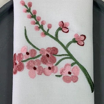 Elegant Orchid Floral Napkins - Set of 6 Premium Cotton Table Napkins for Dinner Parties, Weddings & Home Decor