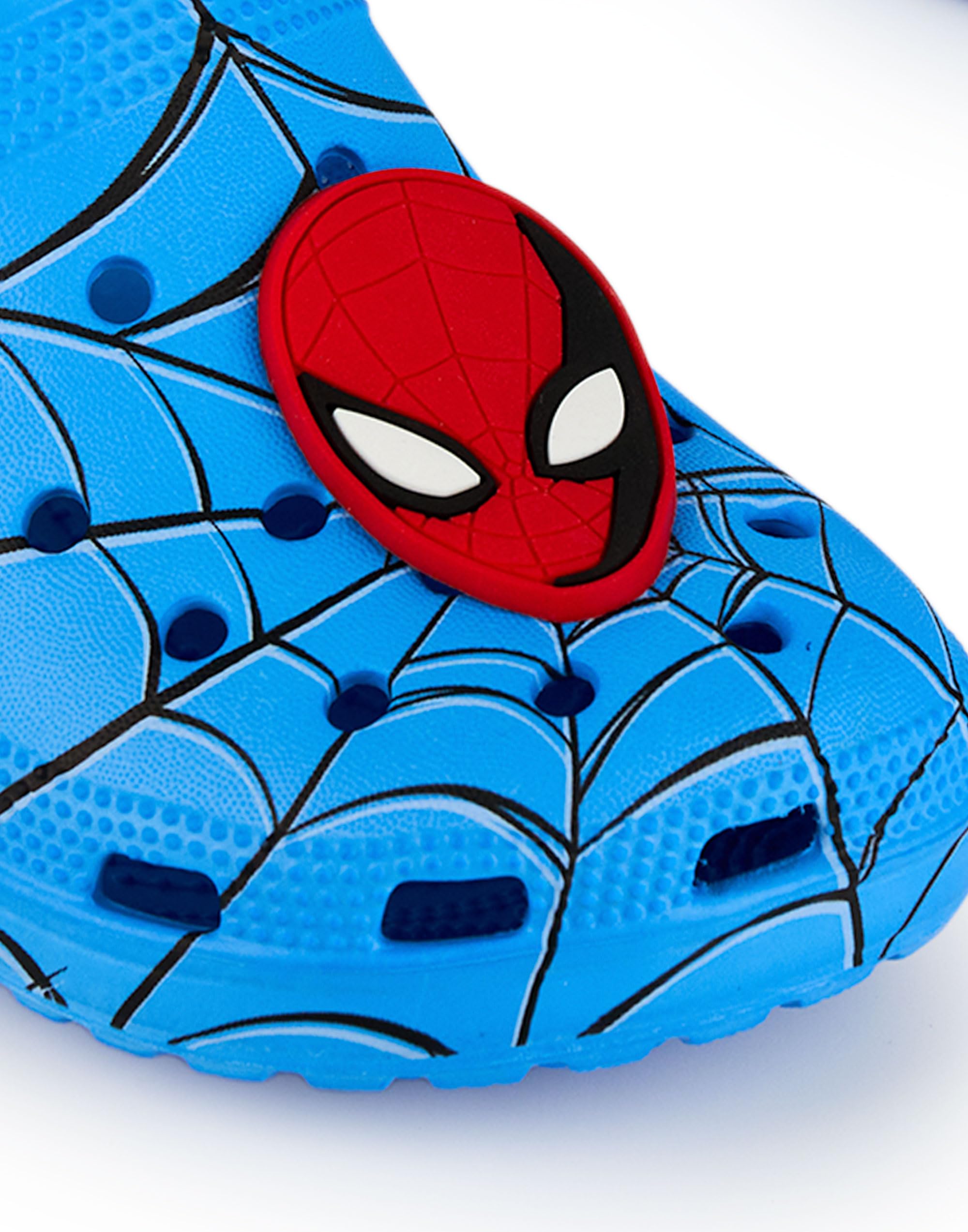 Marvel Spider-Man Boys Clogs - Kids Slip-On Sandals with Adjustable Strap & Web Design | Blue Superhero Themed Footwear for Playtime, Beach & Summer Activities