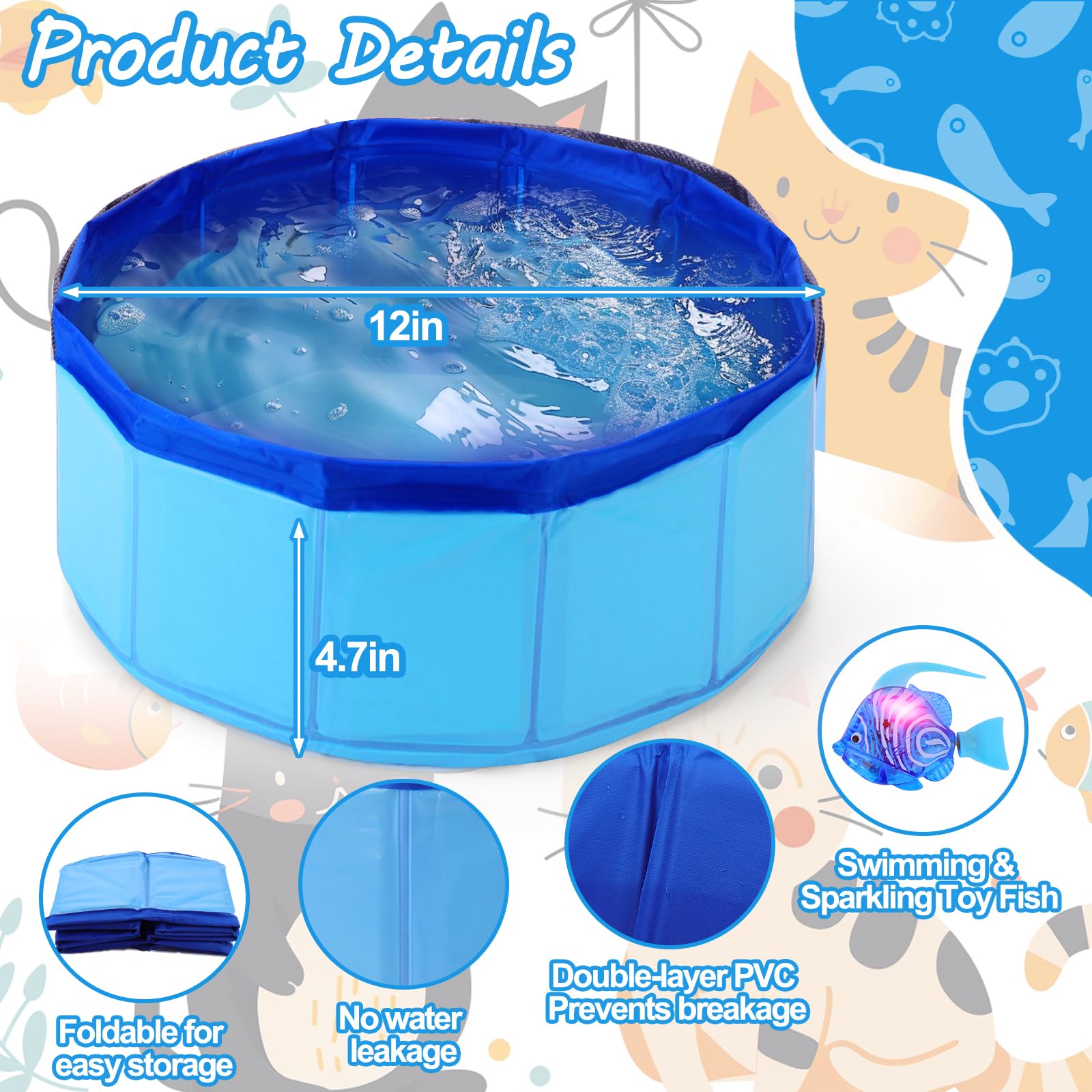 AIERSA Robotic Swimming Fish Cat Toy - Interactive Self-Play Water Toy for Indoor Cats - Fun Enrichment & Exercise Toy for Bored Pets - Perfect for Bathtime Play & Stimulating Natural Hunting Instincts