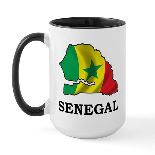 White/Black Inside - Map Of Senegal Large Mug