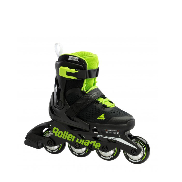 Rollerblade Microblade Inline Skates - Black/Green for Adults & Teens - Perfect for Fitness, Recreation & Outdoor Sports