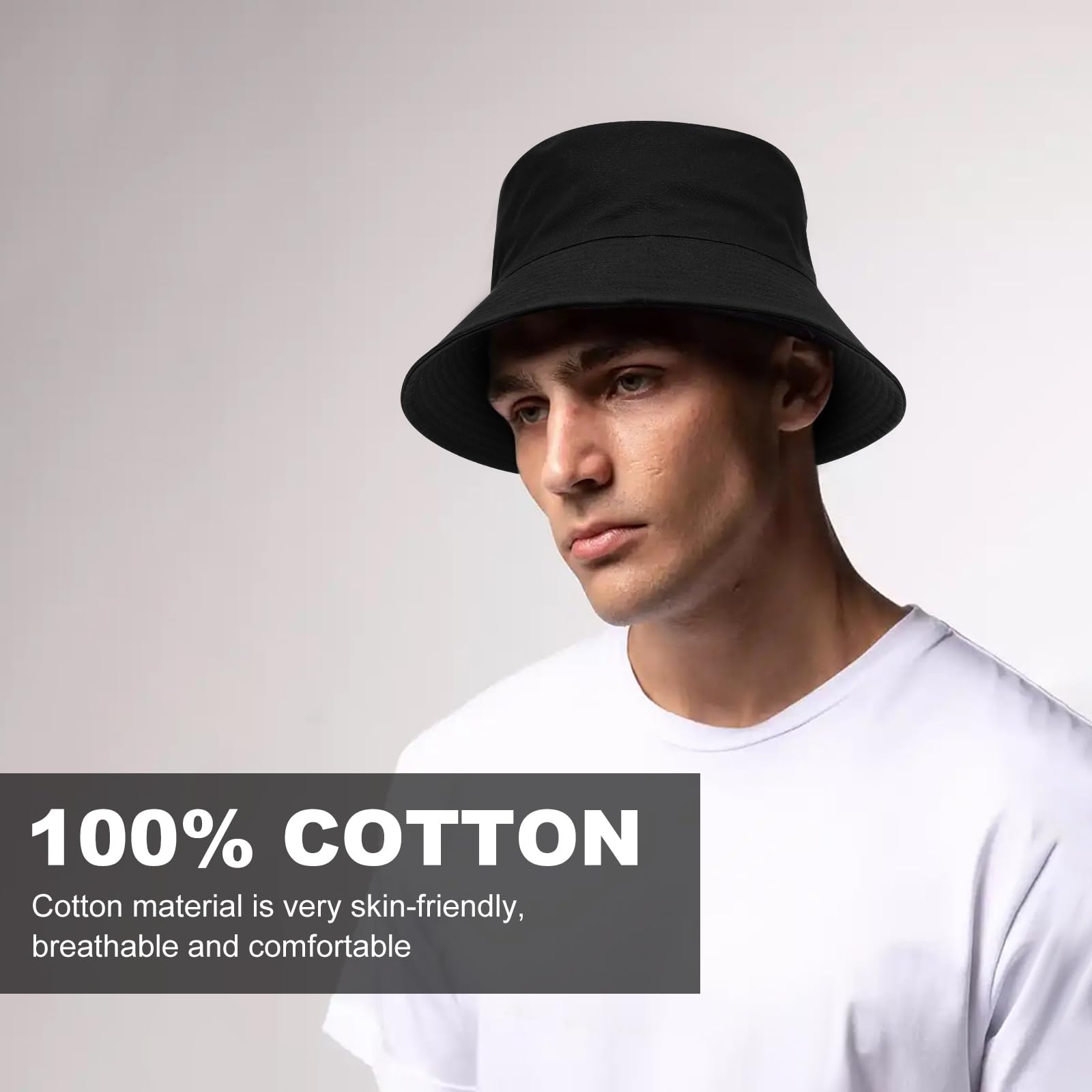 XXL Bucket Hat for Women & Men - Oversized Reversible Cotton Fisherman Hat - Double Sided Summer Sun Hat for Beach, Outdoor & Travel Protection