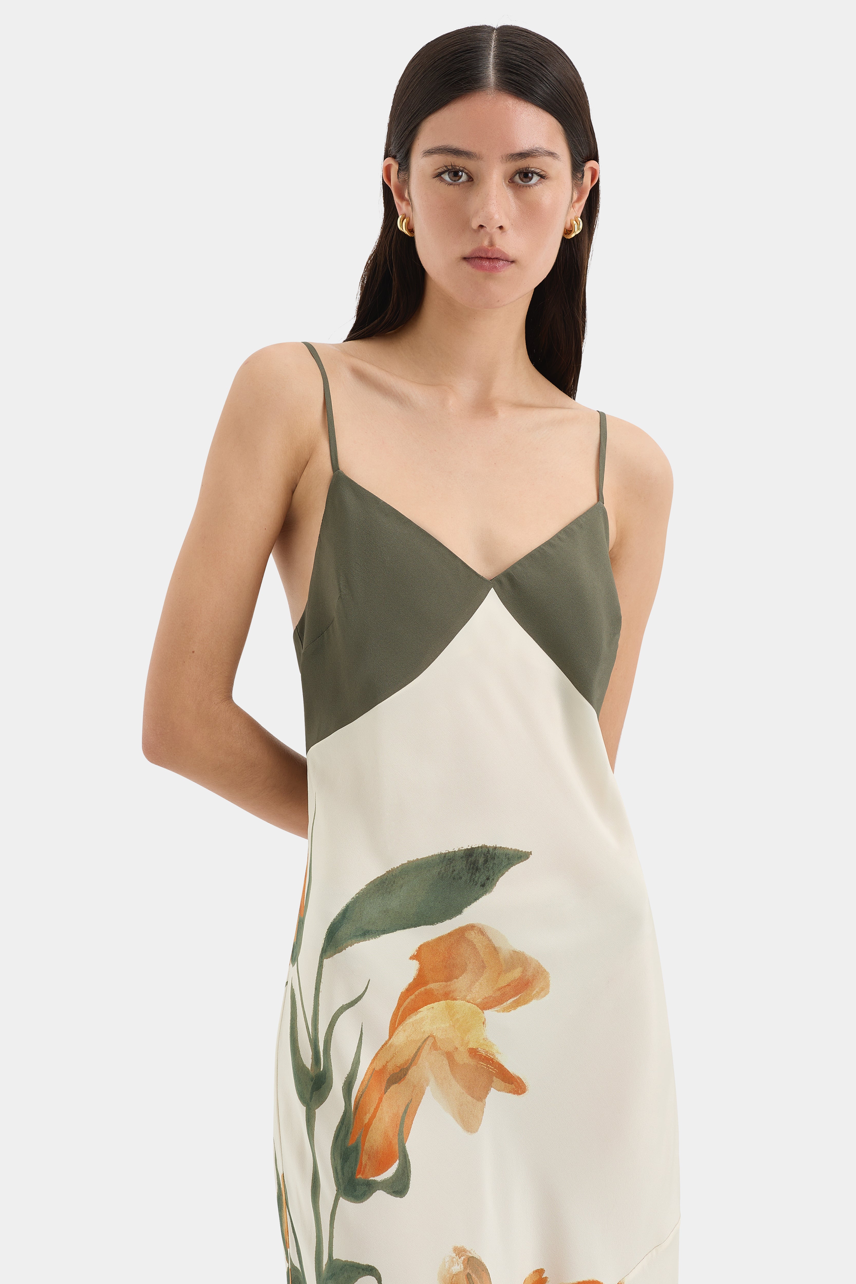 Elegant Constance V Neck Slip Dress for Women - Flowy Summer Midi Dress with Adjustable Straps | Perfect for Weddings, Date Nights & Beach Vacations