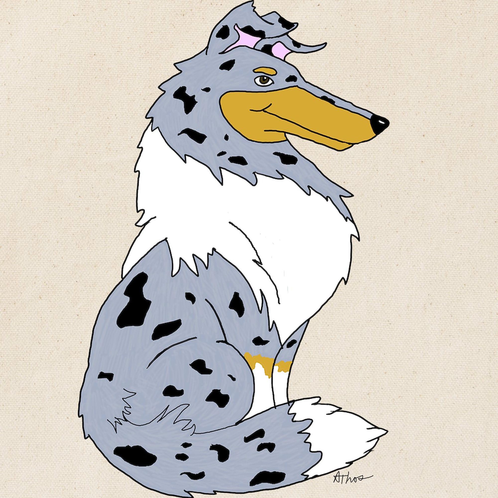 Blue Merle Rough Collie Tote Bag - Natural Canvas Reusable Shopping Bag for Groceries, Beach & Work | Durable Eco-Friendly Tote