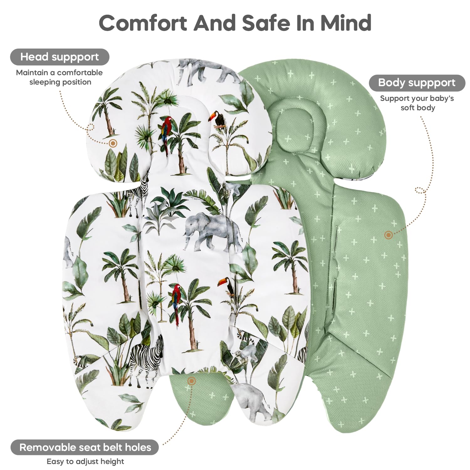4moms Mamaroo & Graco Swing Infant Insert - Newborn Head & Body Support Cushion with Breathable Soft Fabric - Universal for Baby Swings, Car Seats & Strollers - Perfect for Soothing, Feeding & Napping On-the-Go