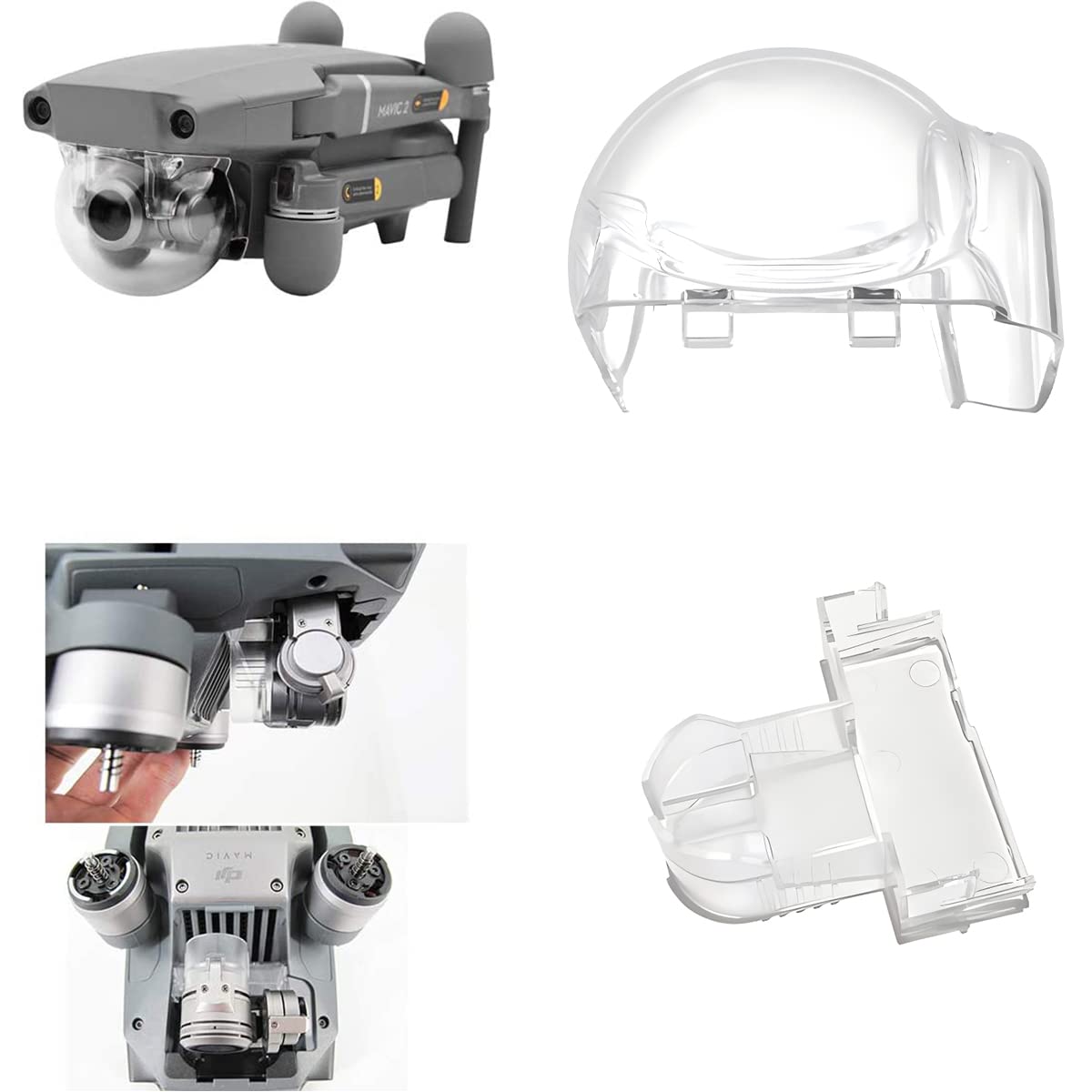 DJI Mavic Pro Transparent Gimbal Cover with Clamp Lock - Protective Carrier Case Accessory for Drone Camera - Perfect for Travel, Outdoor Adventures & Safe Storage