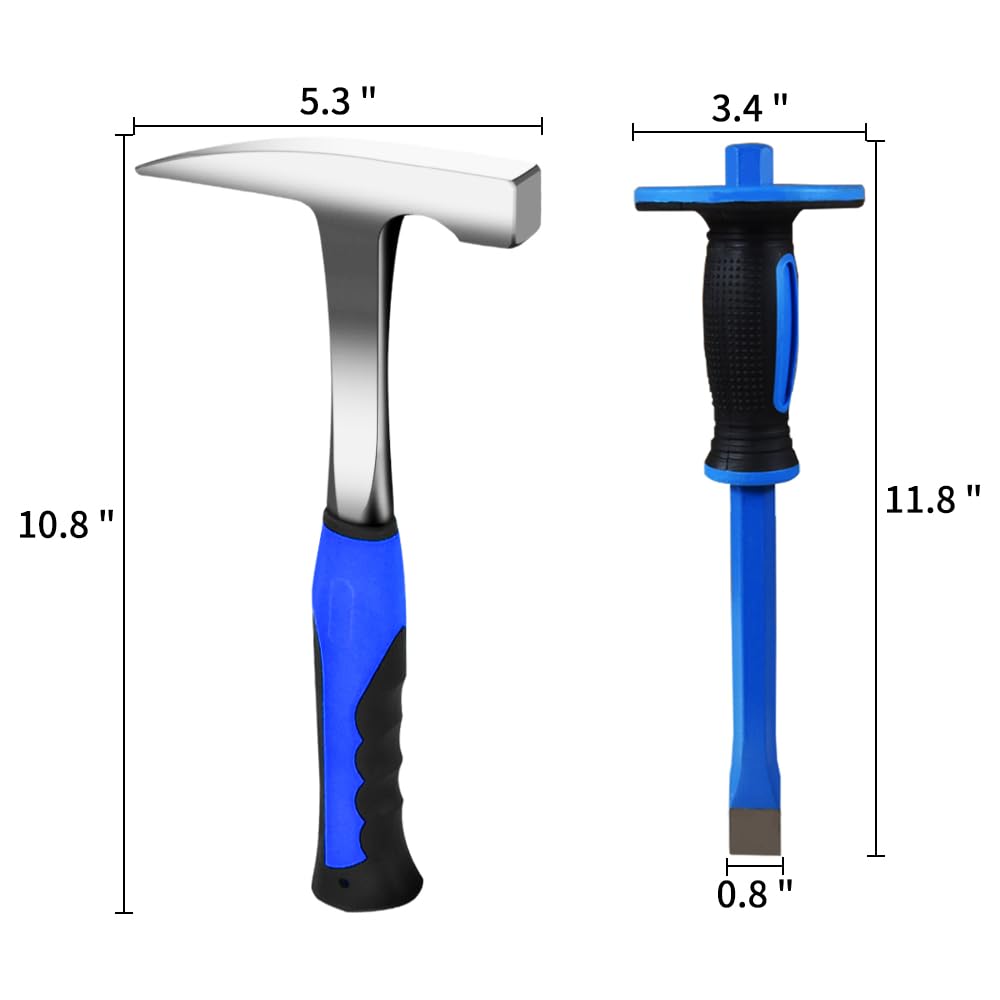 5-Piece Geology Rock Pick Kit with 21oz Hammer & 11.8