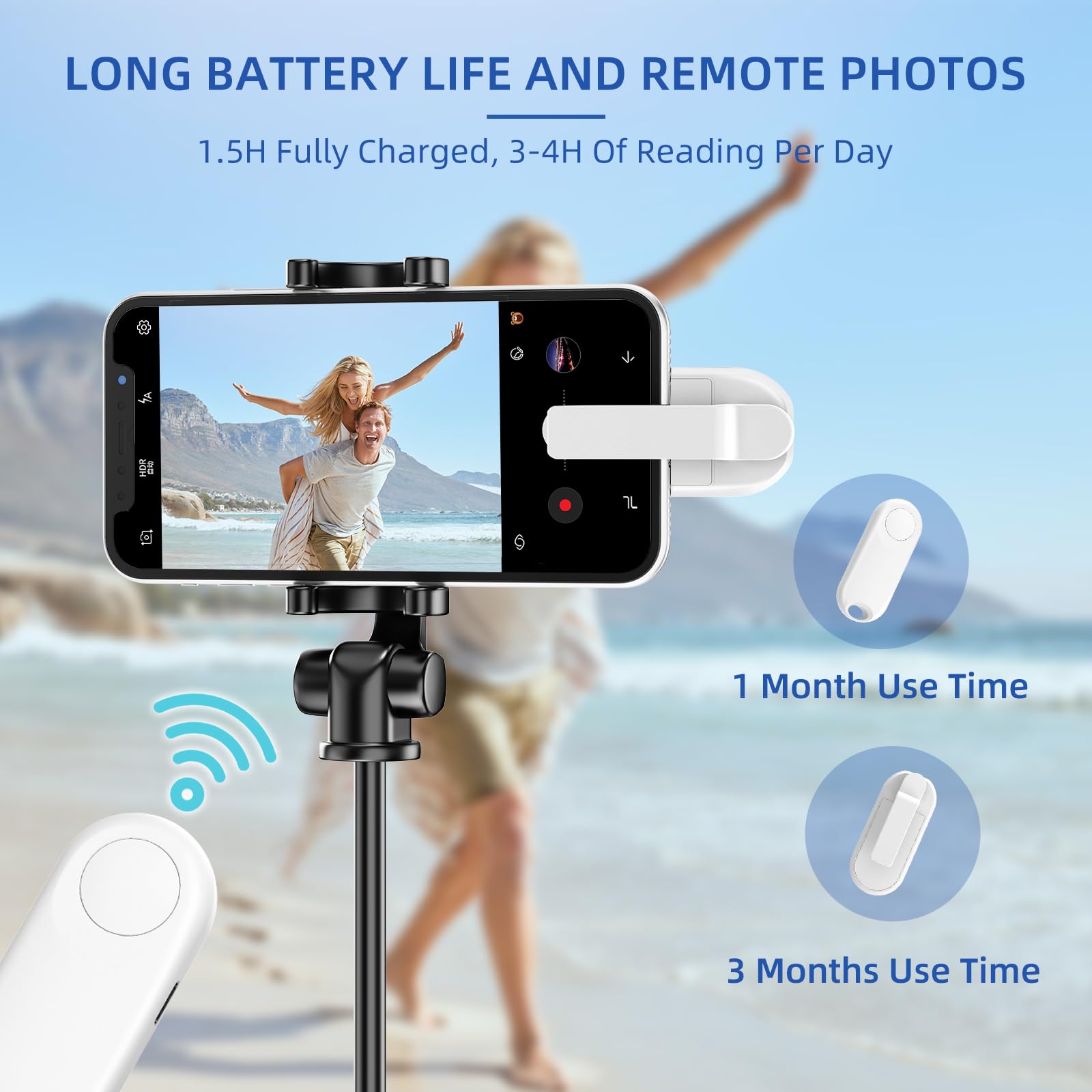 Kindle Page Turner Remote Control - Wireless Clicker for Kindle Paperwhite, Oasis, Kobo eReaders | Perfect for Reading Novels, Presentations & Video Projectors | White eBook Accessory