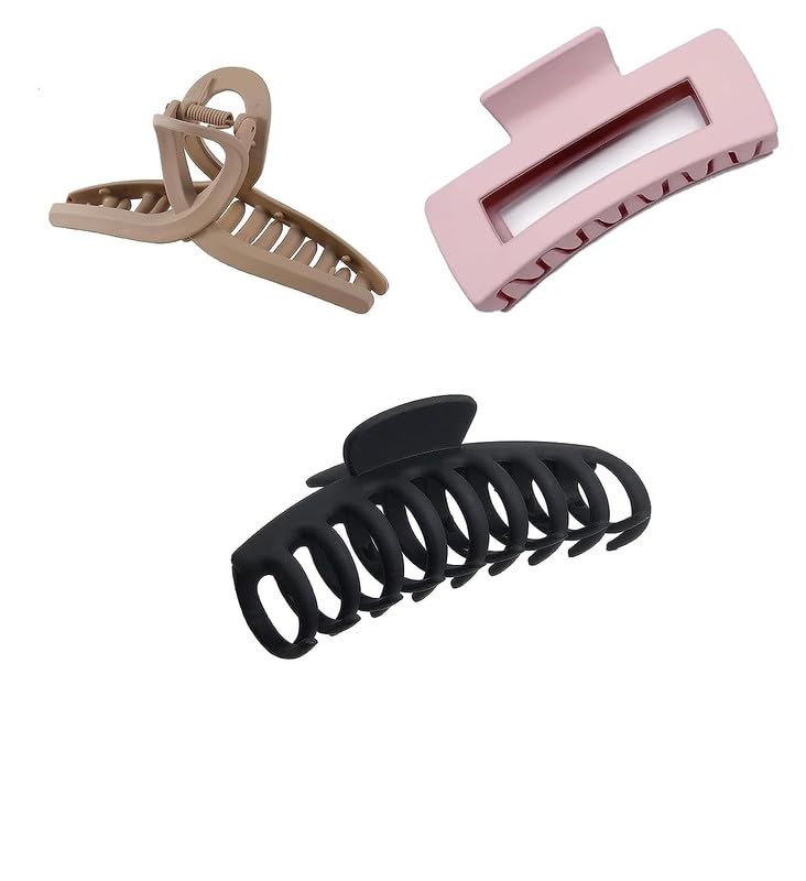 Chronex 3-Piece Hollow Shark Hair Claw Clips - Metal Ponytail Holders & Hair Accessories for Women | Perfect for Updos, Buns, and Everyday Hairstyles (Style_13)