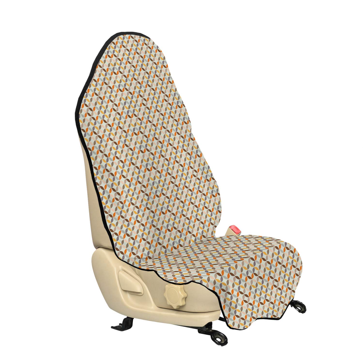 Ambesonne Geometric Circle Car Seat Hoodie - Colorful Modern Spherical Design Car Seat Cover Protector with Non-Slip Backing, Universal Fit 30