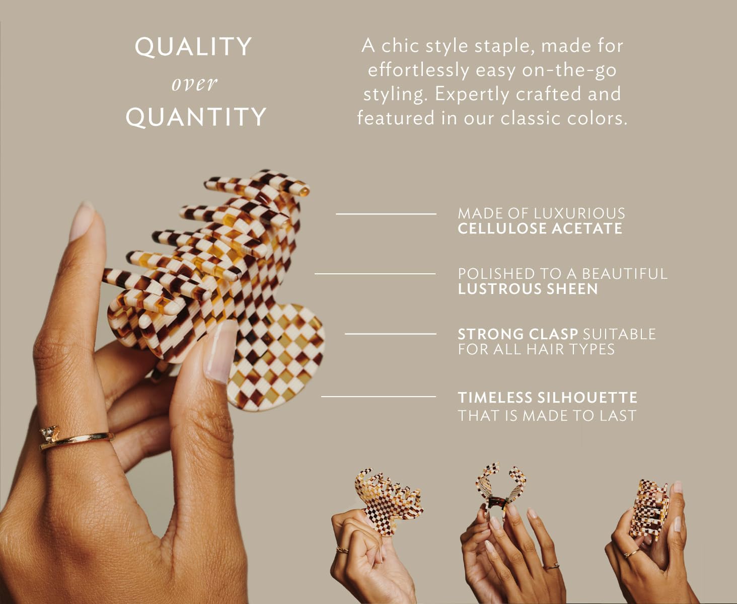 France Luxe Couture Jaw Hair Clip - Mojave - French Medium Hair Clips for Thick Hair - Cellulose Acetate Claw Clips - Perfect for Updos, Ponytails & Everyday Styling