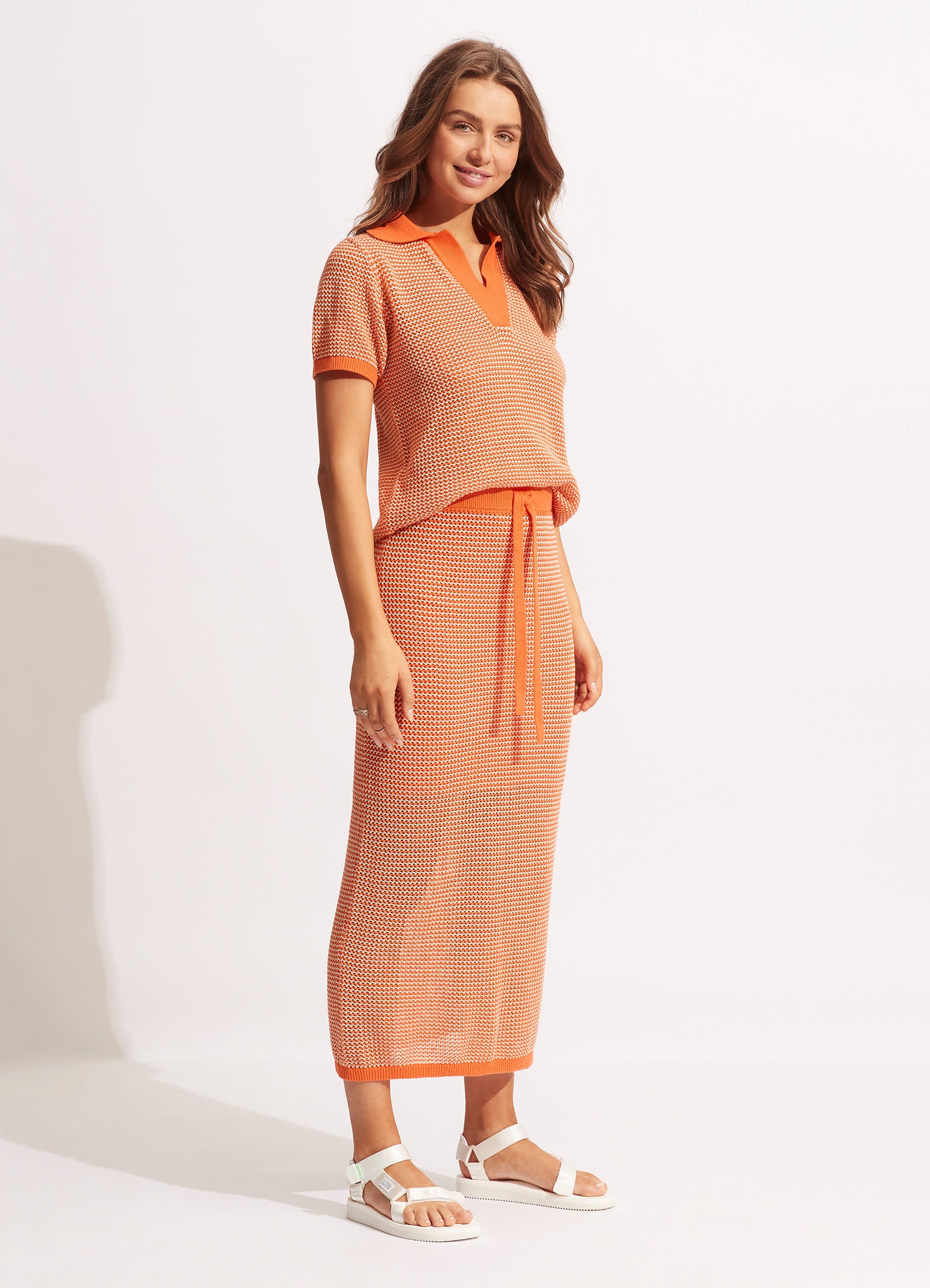 Sunray Knit Skirt - Women's Flowy A-Line Midi Skirt with Elastic Waistband | Perfect for Office Wear, Casual Outfits & Summer Dresses