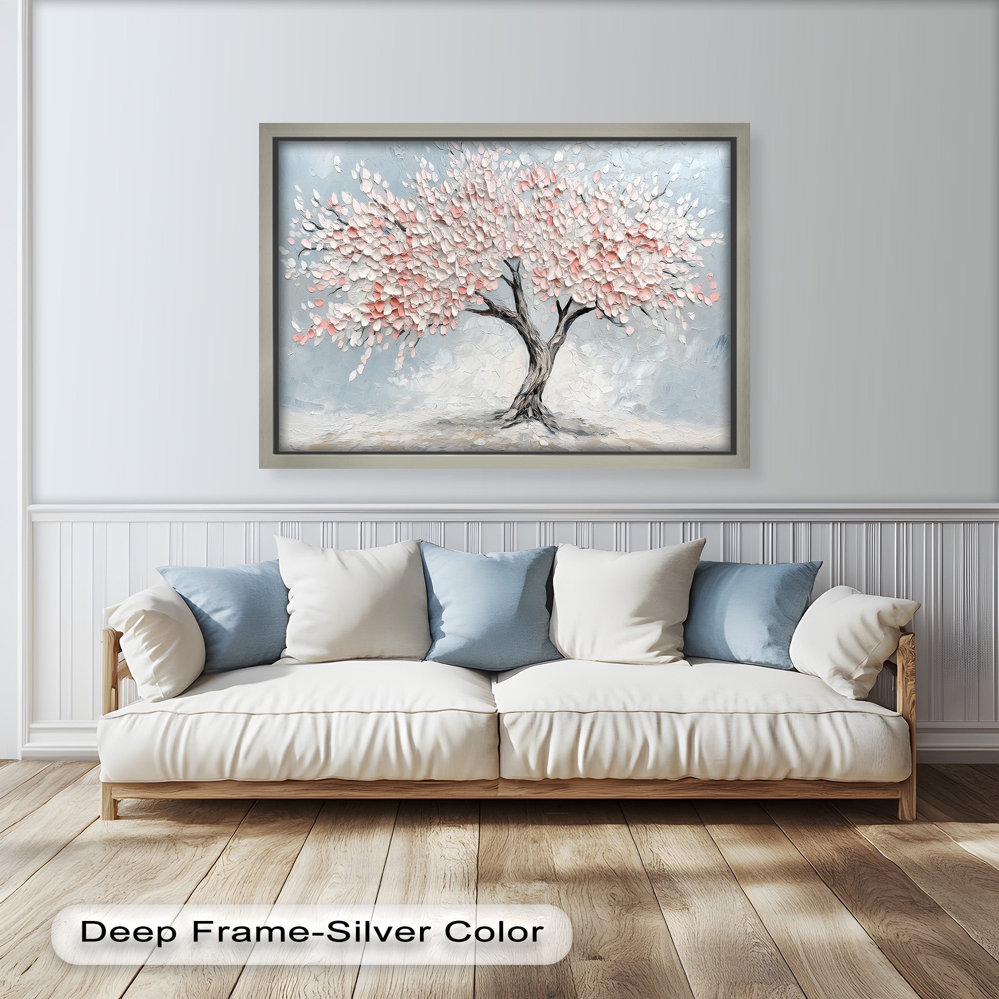 Blossoming Cherry Tree Floral Oil Painting - Handmade Canvas Art for Home Decor, Living Room, Bedroom & Office Wall
