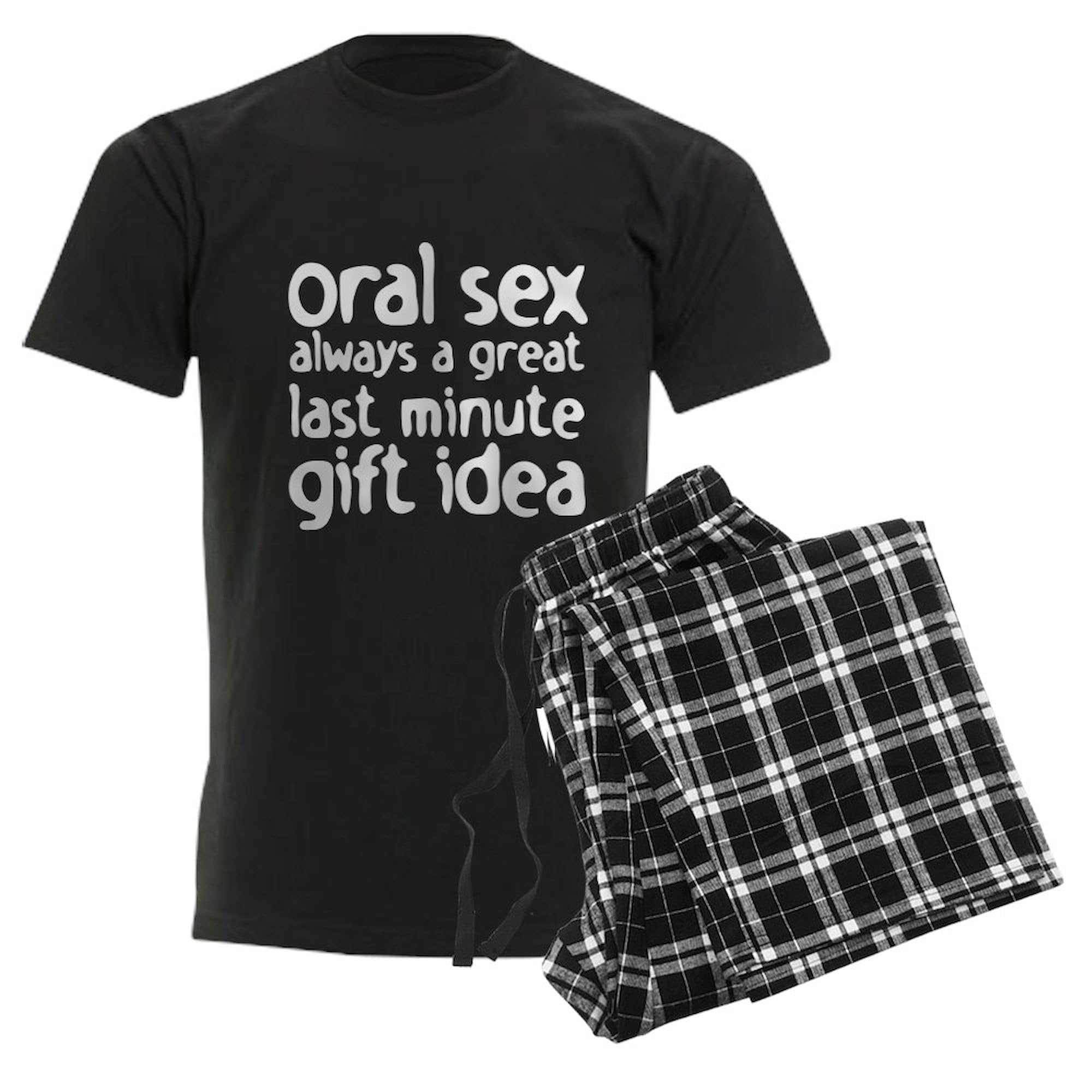 Oral Sex Novelty Men's Dark Pajama Set - Comfortable Sleepwear for Couples & Adults | Fun Sleepwear for Valentine's Day & Romantic Nights