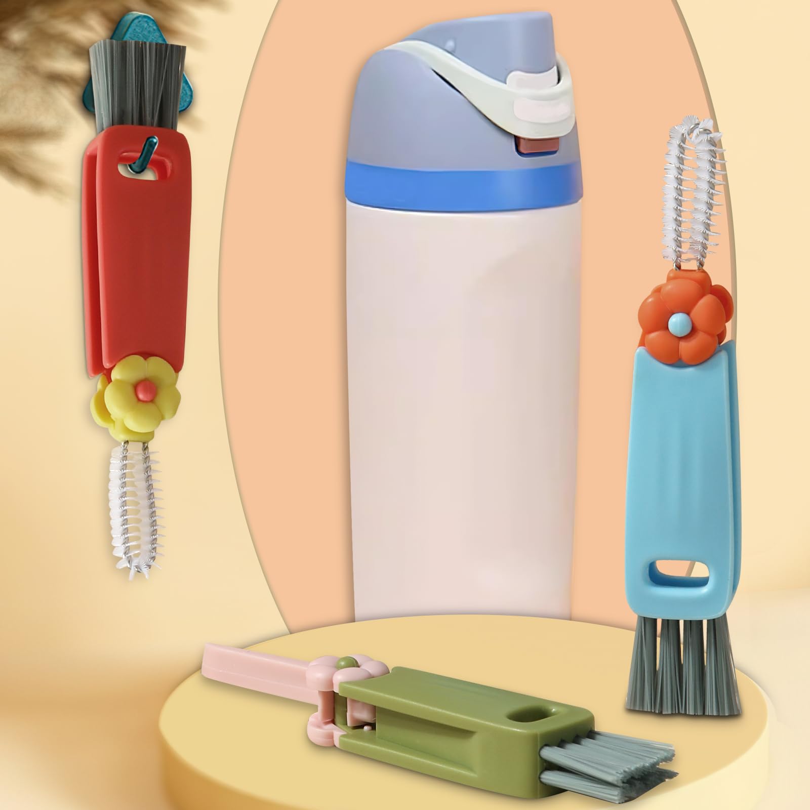 3-in-1 Cup Cleaning Brush Set - Bottle & Gap Cleaner for Home Kitchen (3 Pack)