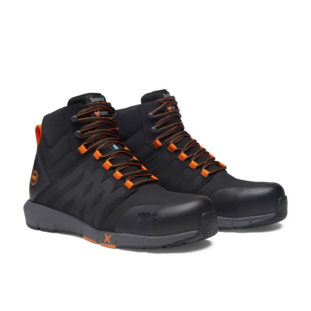 Timberland PRO Radius Raptek MID Men's Athletic Composite Toe Work Shoes - Black (TB0A6167001) | Lightweight & Durable Safety Footwear for Construction, Warehouse & Outdoor Work