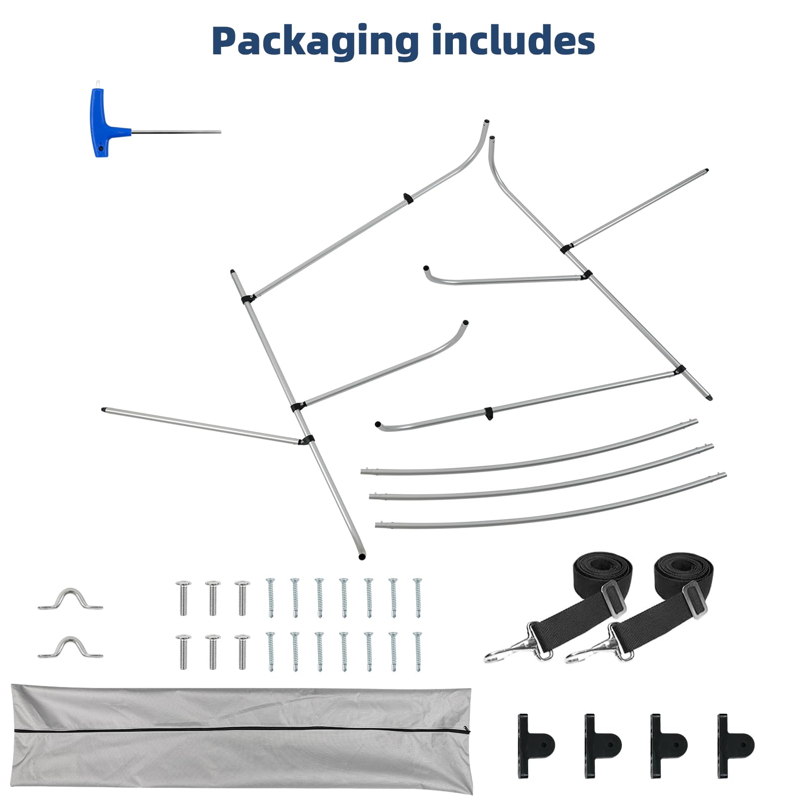 3 Bow Bimini Tops for Boats - UV Resistant Waterproof Boat Canopy Cover - Perfect for Pontoon, Fishing & Ski Boats (Sun Protection & Shade Solution)