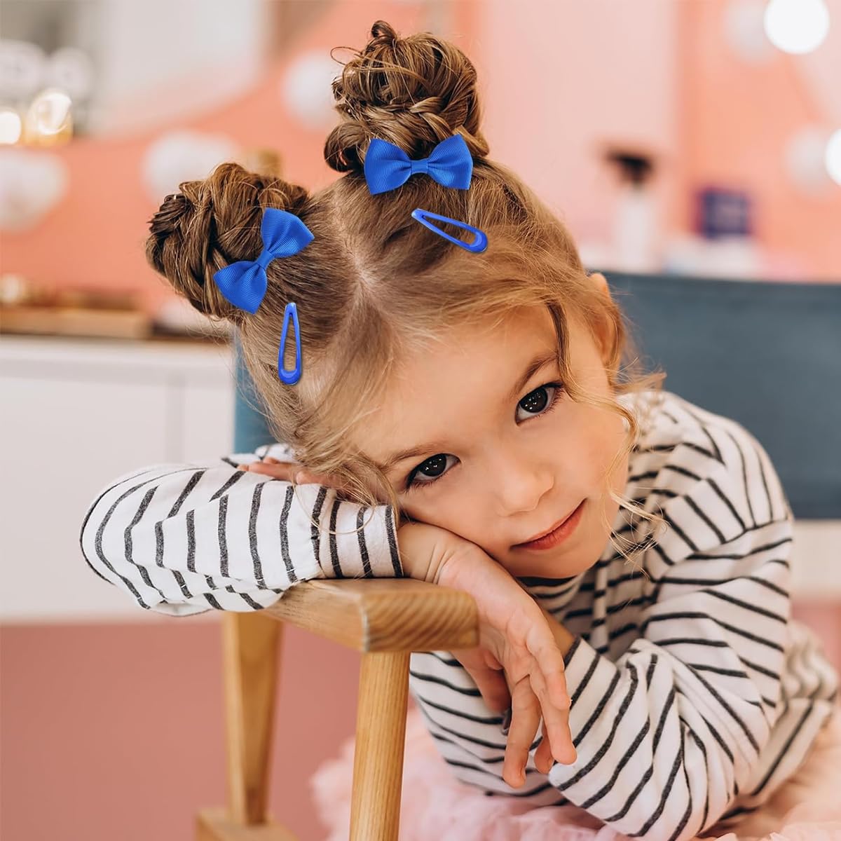 MAYCREATE® 20pcs Cute Bow Hairband Set for Girls - Hair Bows, Headbands, Clips & Ties Kit - Perfect for School, Parties & Daily Styling - Toddler & Kids Hair Accessories
