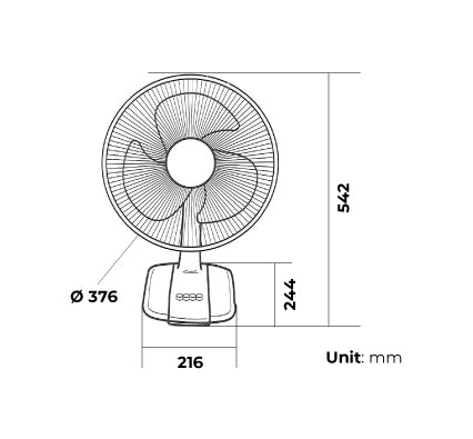 A30AS 12 Inch Portable Table Fan - Quiet Cooling Fan for Home, Office & Dorm Room - Energy Efficient Desk Fan with Adjustable Tilt & 3 Speeds - Perfect for Indoor Use, Study & Sleeping