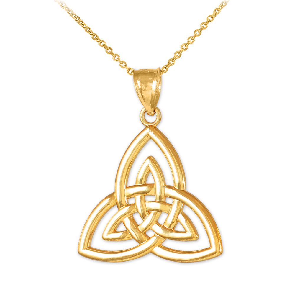 14K Gold Celtic Triquetra Pendant Necklace for Women - Elegant Irish Knot Jewelry Gift for Birthday, Anniversary & Spiritual Protection