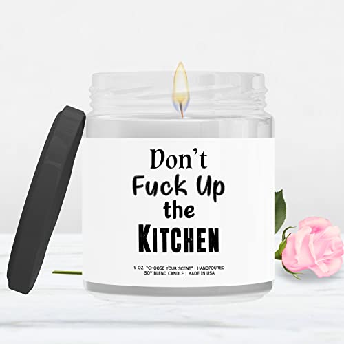 Funny Kitchen Candles for Moms - Eucalyptus Scented 4oz Soy Wax Candles - Perfect Housewarming Gift & Kitchen Decor Upgrade - Ideal for Home Renovation, Relaxation, and Cozy Family Moments