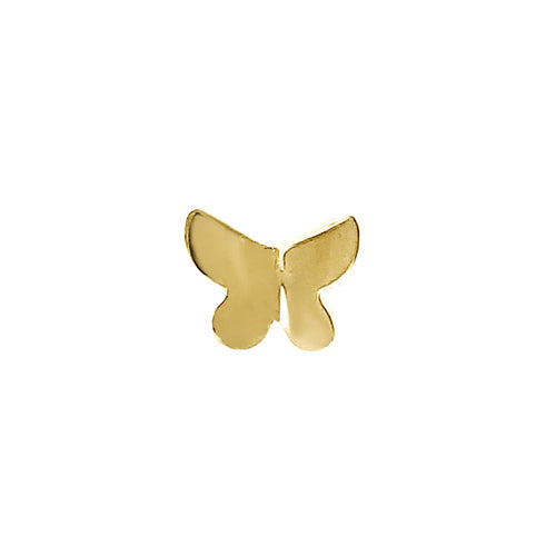 14K Solid Yellow Gold Tiny Butterfly Nose Stud - Dainty & Hypoallergenic Straight Nose Ring for Everyday Wear & Special Occasions