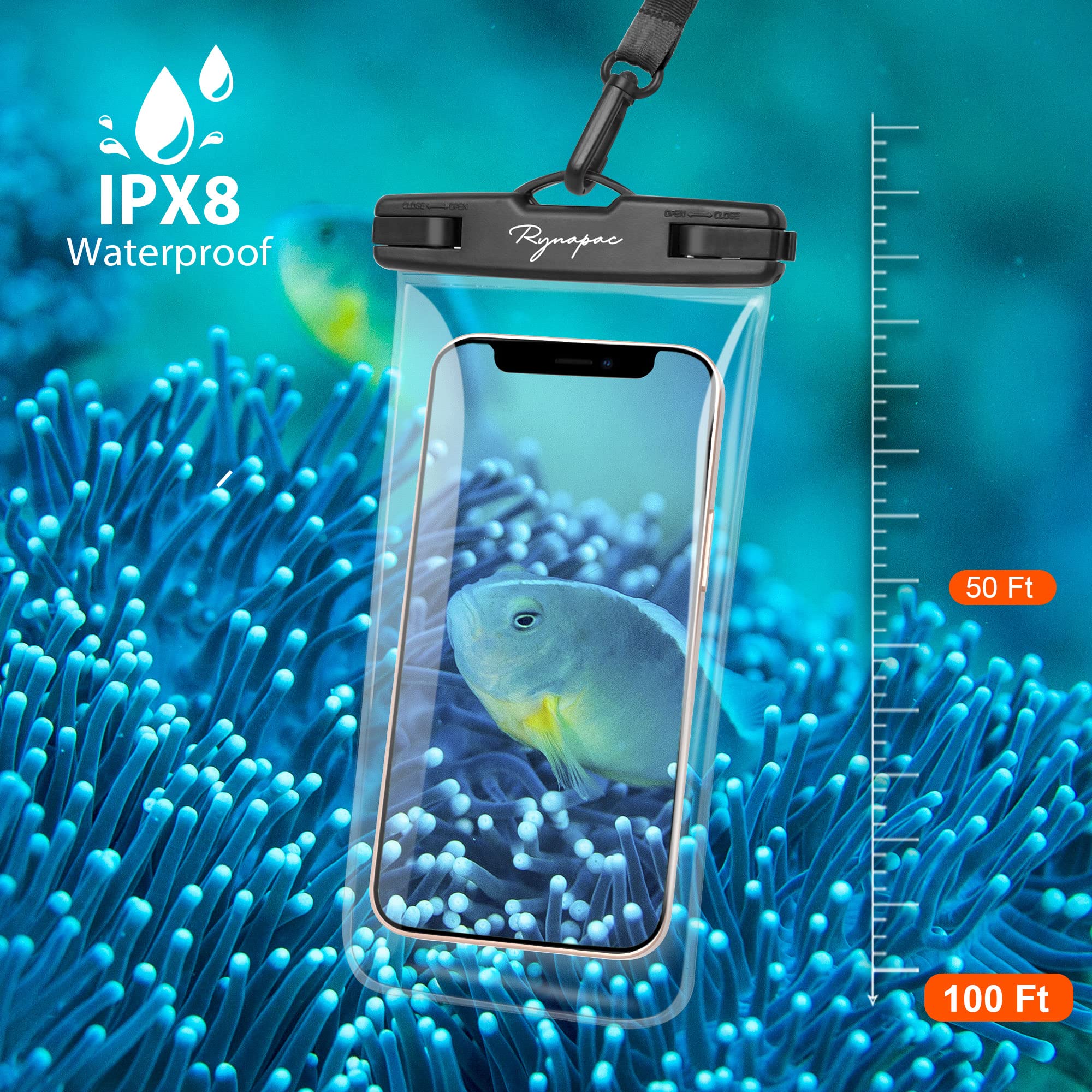 **Waterproof Phone Pouch Bag - IPX8 Waterproof Phone Case for iPhone 16/15 Pro Max, Galaxy S24, Pixel 8a (7.5 Inch) - Beach, Pool, Cruise & Travel Essentials with Lanyard**    **Perfect for Swimming, Snorkeling, Kayaking & Outdoor Adventures**