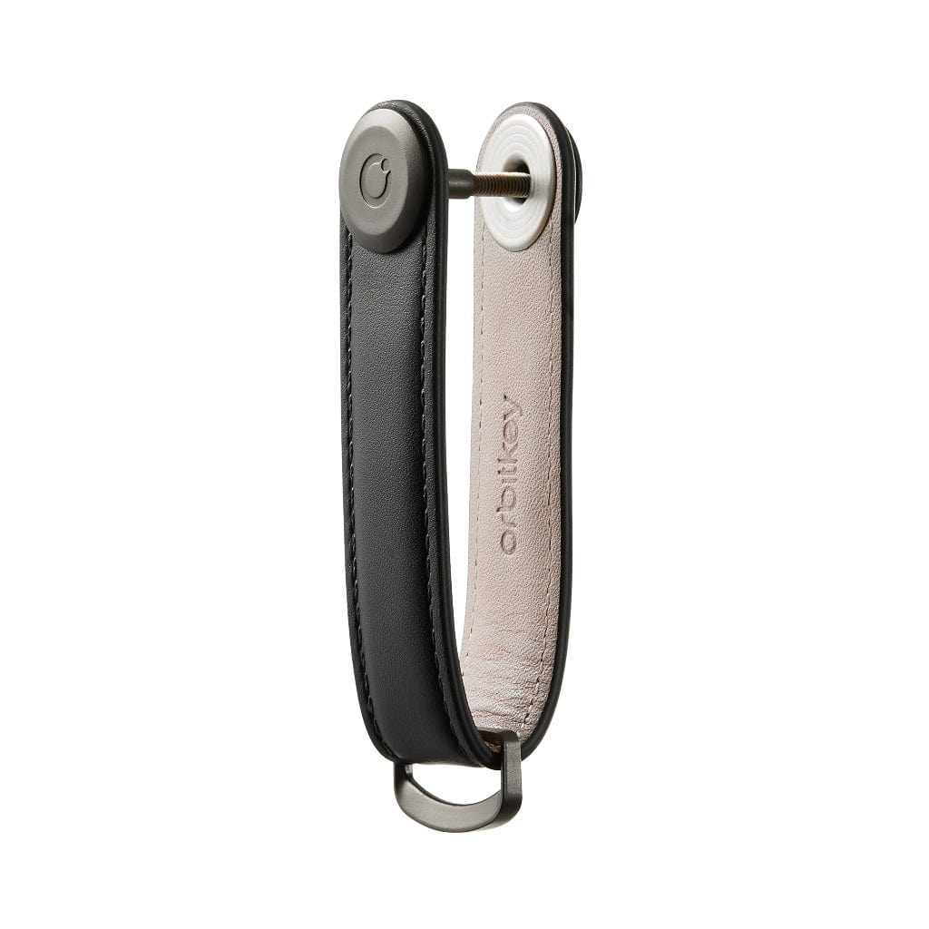 Orbitkey Genuine Leather Key Organizer - Premium Black Key Holder for Minimalist Lifestyle | Perfect for Home, Office & Travel Organization