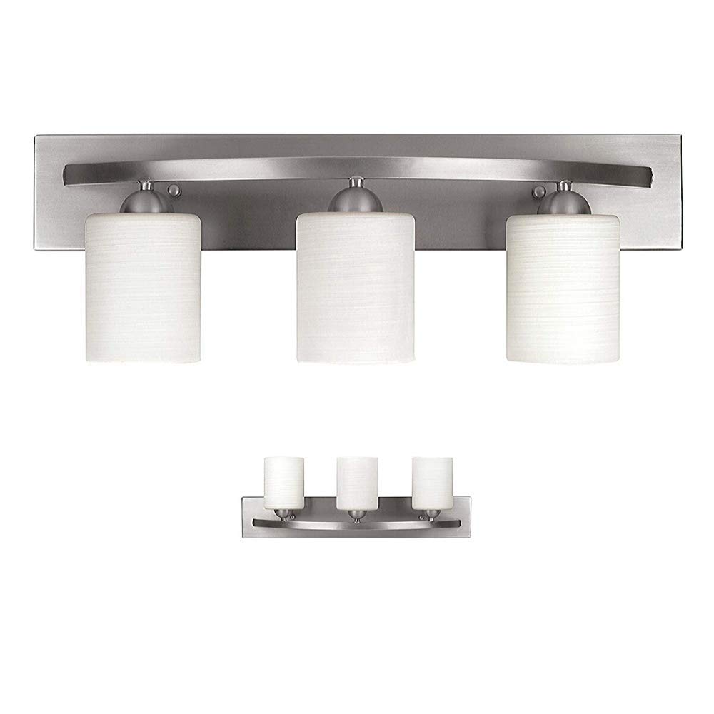 Oil Rubbed Bronze Vanity Light Bar - 3-Light Bathroom Mirror Lighting Fixture with Modern Glass Shade | Wall Sconce for Bathroom, Powder Room & Dressing Area