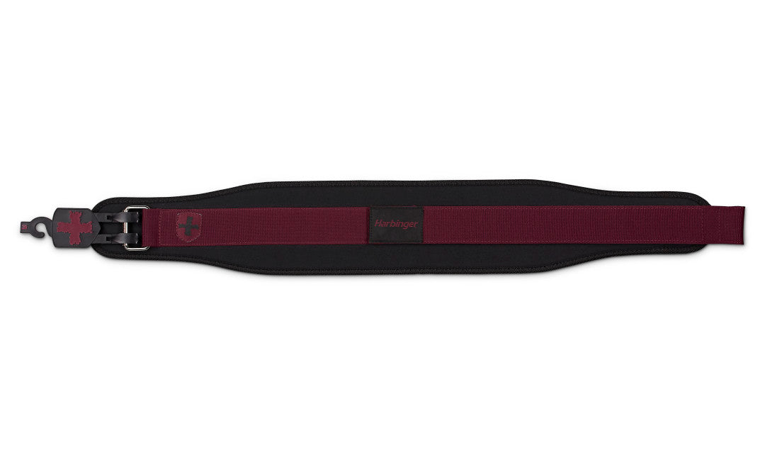 Harbinger Women's 5 Foam Core Weightlifting Belt - Black/Merlot for CrossFit, Powerlifting & Gym Workouts