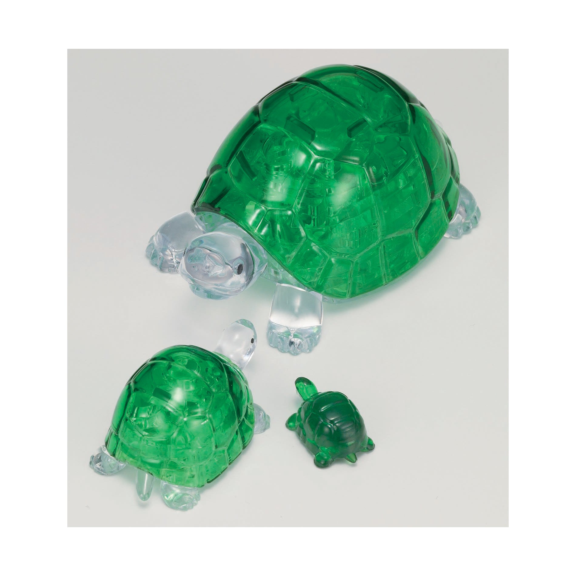 3D Crystal Puzzle - Turtles in Translucent Green, 37 Pieces - Fun Brain Teaser for Kids & Adults, Perfect for Gifts, Parties & Stress Relief