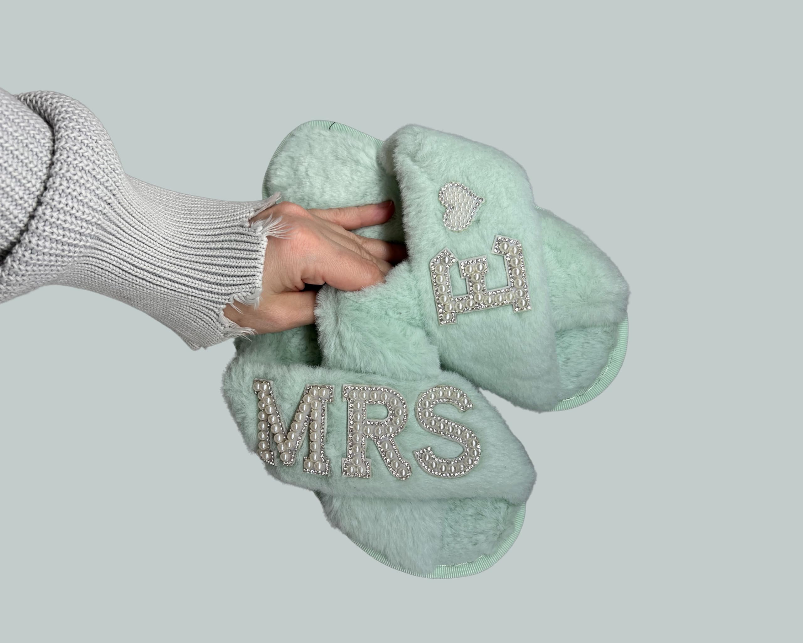 Personalized Fluffy Slippers for Women - Custom Christmas Gifts for Mom, Girlfriend & Bridesmaids - Cozy Bridal Party Slippers with Gift Box - Perfect for Holidays, Weddings & Relaxing at Home