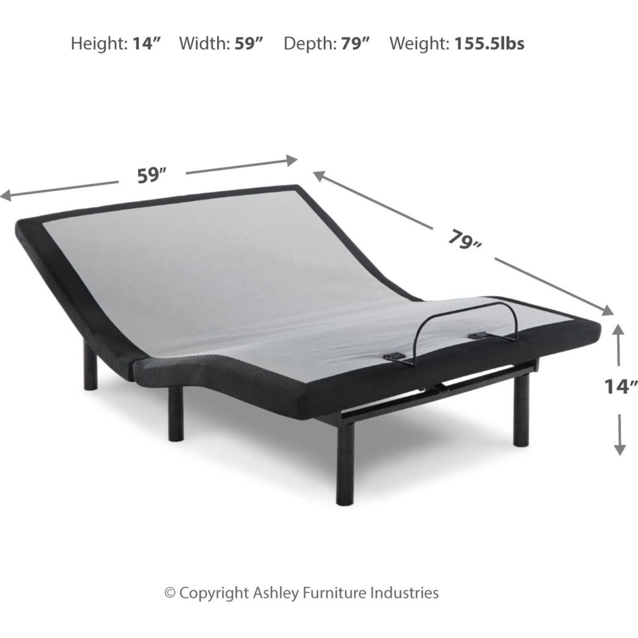 Ashley Sleep Best Lifestyle 14 Inch Adjustable Bed - Queen Size, Remote Control, Zero Gravity, Wall Hugger - Perfect for Back Pain Relief, Snoring & Sleep Apnea, Bedroom & Home Comfort