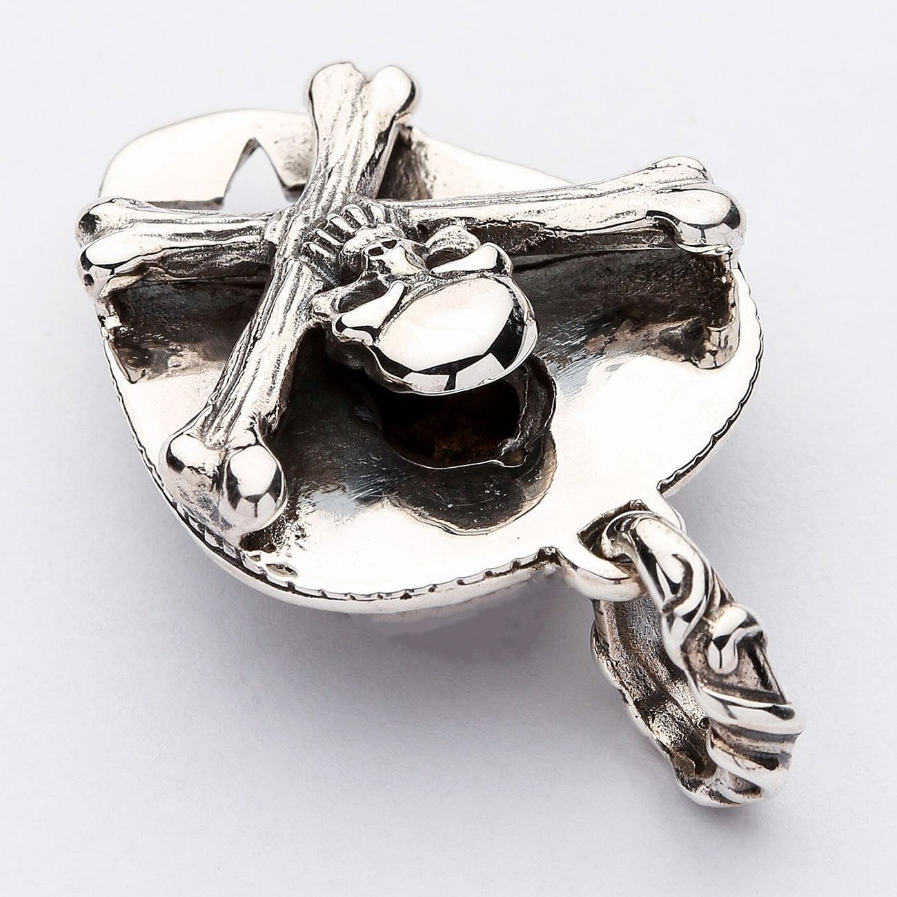 Skull and Crossbones Guitar Pick Holder - Sterling Silver Pendant Necklace for Musicians | Rock & Roll Jewelry Gift for Guitar Players