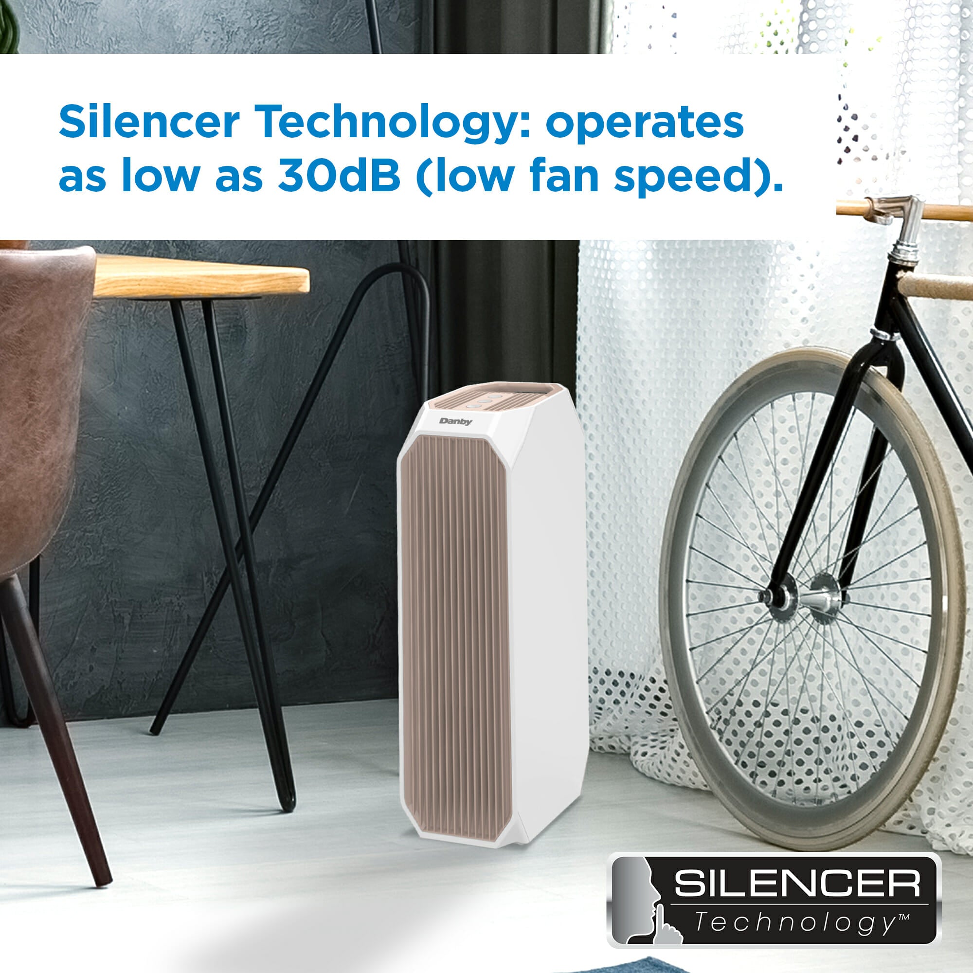 Danby DAP143BAW UV Air Purifier for Large Rooms up to 210 sq. ft - White | HEPA Filter with UV-C Light Technology | Perfect for Bedrooms, Offices & Living Spaces