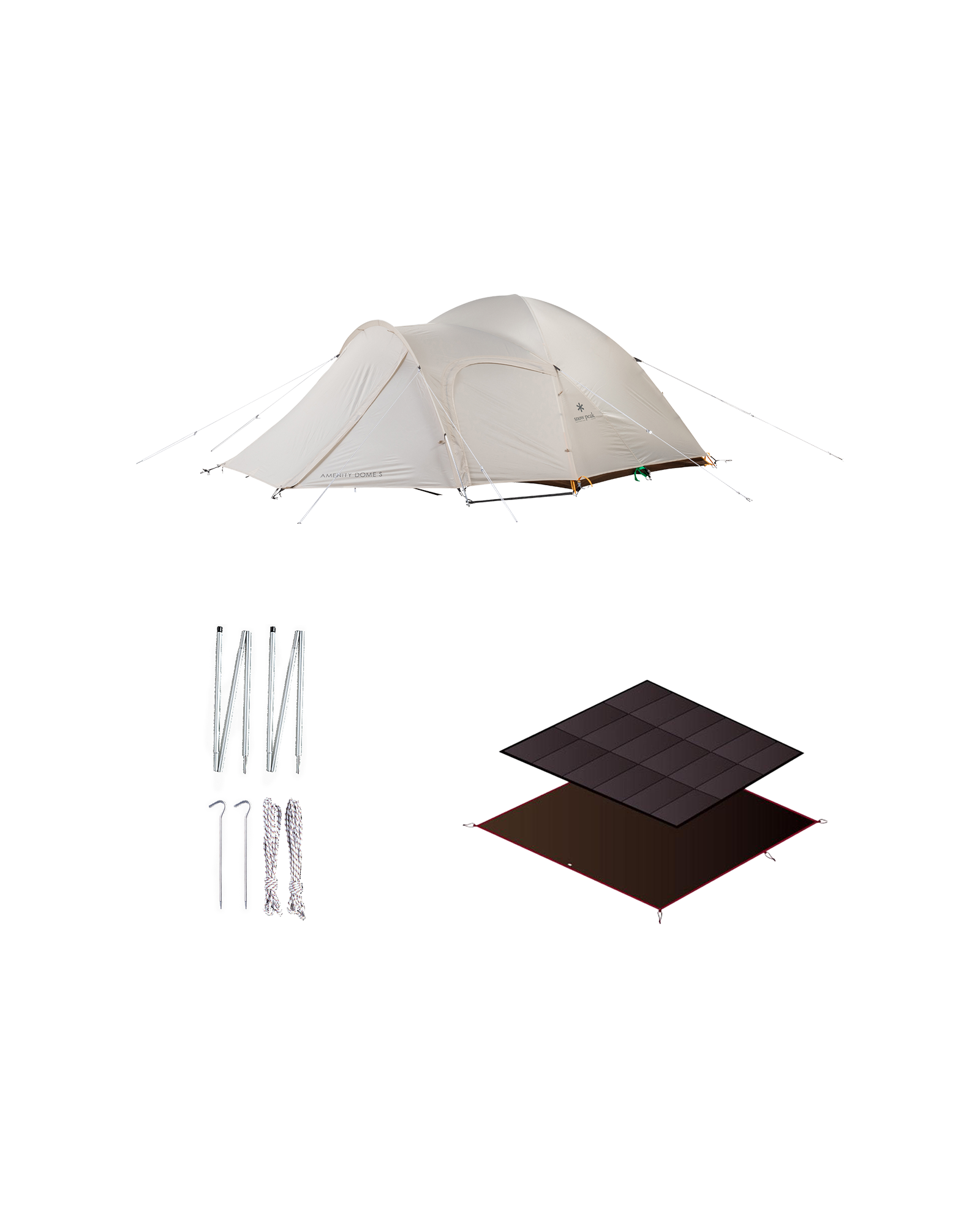 Amenity Dome Small Ivory Tent Set - Portable Camping Tent for Outdoor Adventures, Hiking, and Backpacking - Lightweight & Waterproof Shelter for Campers