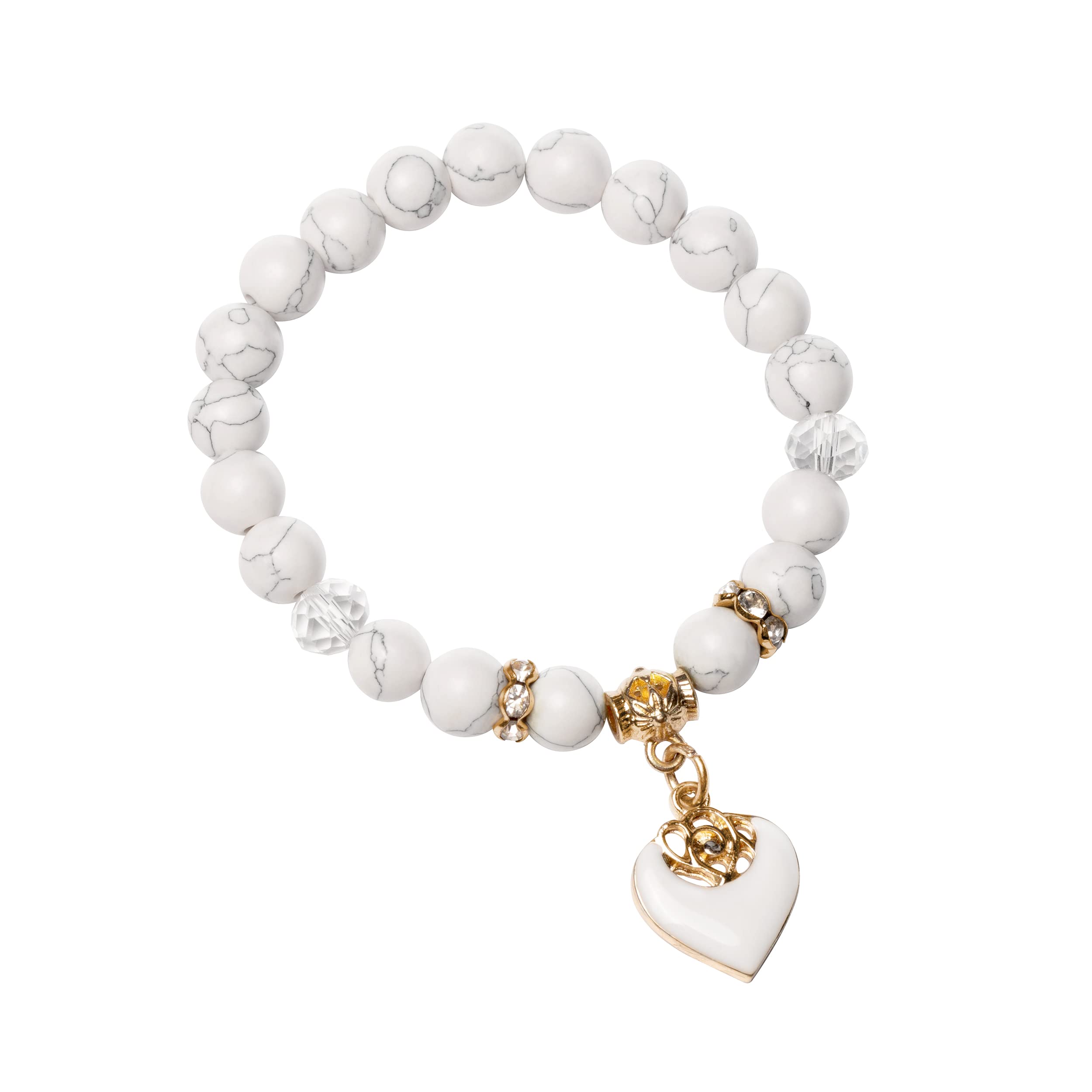 Aphrodite's White Rose Beaded Bracelet for Women & Teen Girls - Elegant White Beads Charm Bracelet, Perfect Gift for Daughter, Birthday, Anniversary & Everyday Wear