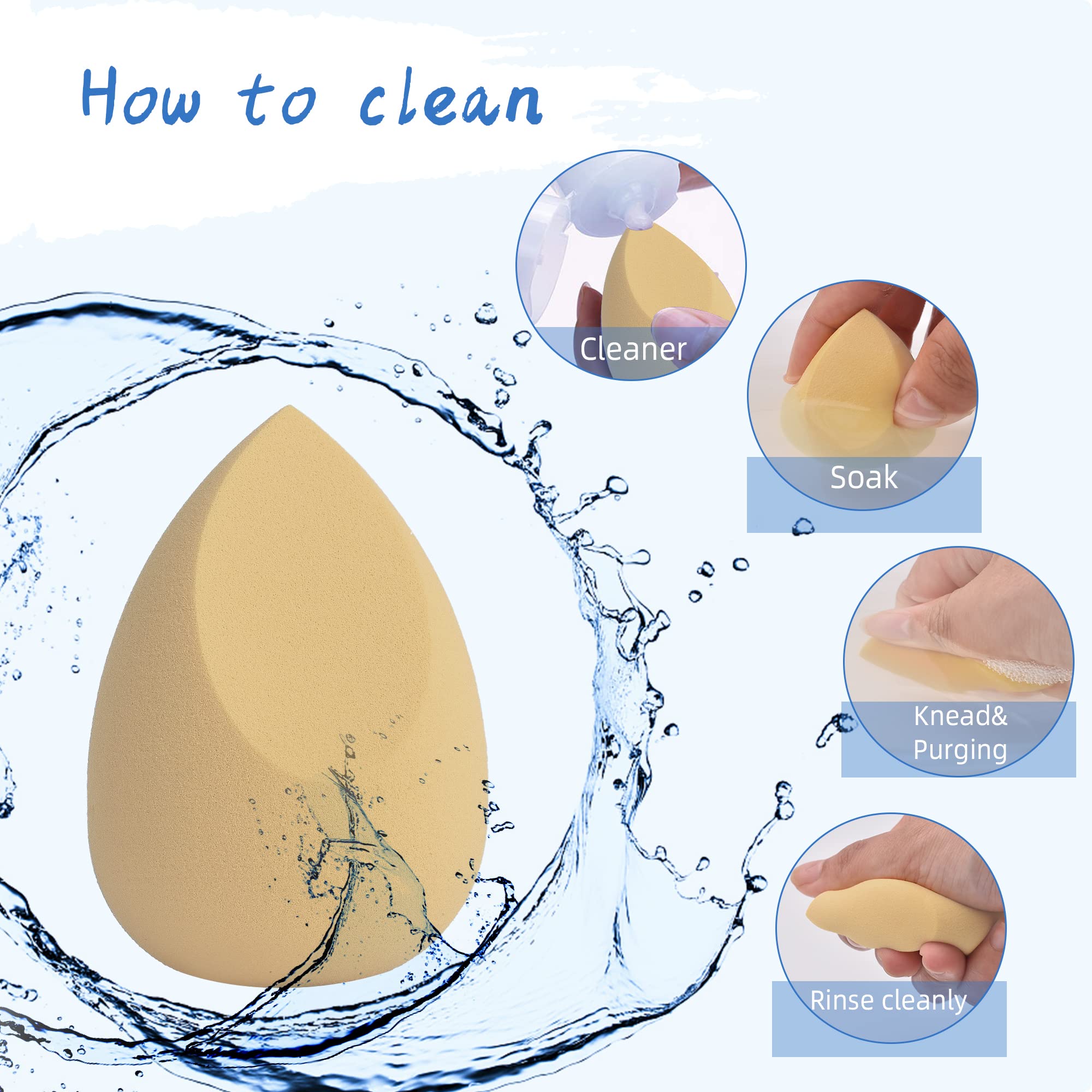 Beauty Blender Makeup Sponge Set - Professional Liquid Foundation Blender with Travel Storage Box (Multicolor) - Perfect for Flawless Makeup Application at Home or On-The-Go