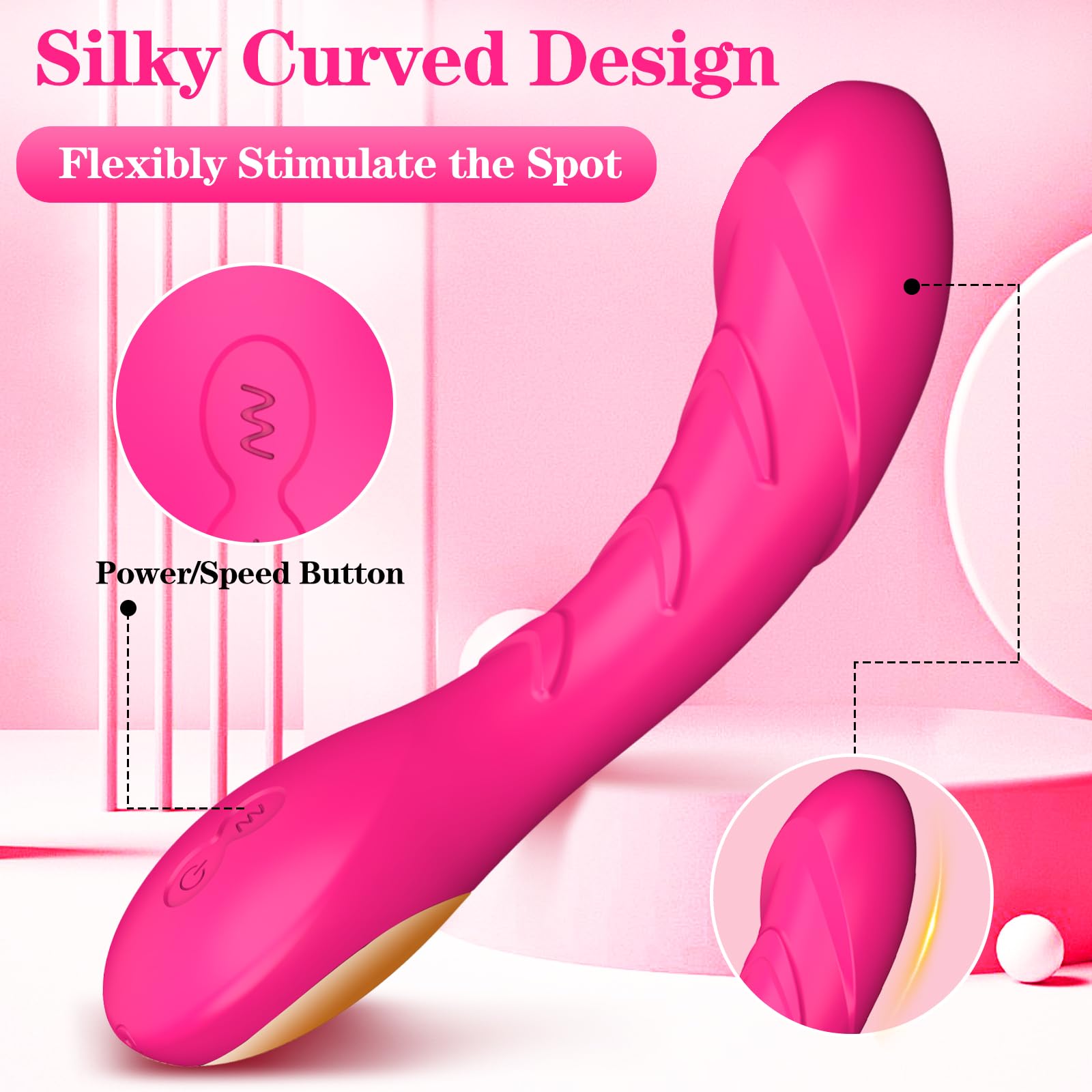 Best G-Spot Vibrator for Women - Silent, Waterproof & Rechargeable Clitoral Stimulator with 12 Vibration Modes - Perfect for Couples Play & Solo Pleasure - Slim Design Adult Sex Toy for Nipple & Clit Stimulation - Ideal for Bedroom Fun, Travel & Discreet Personal Massage