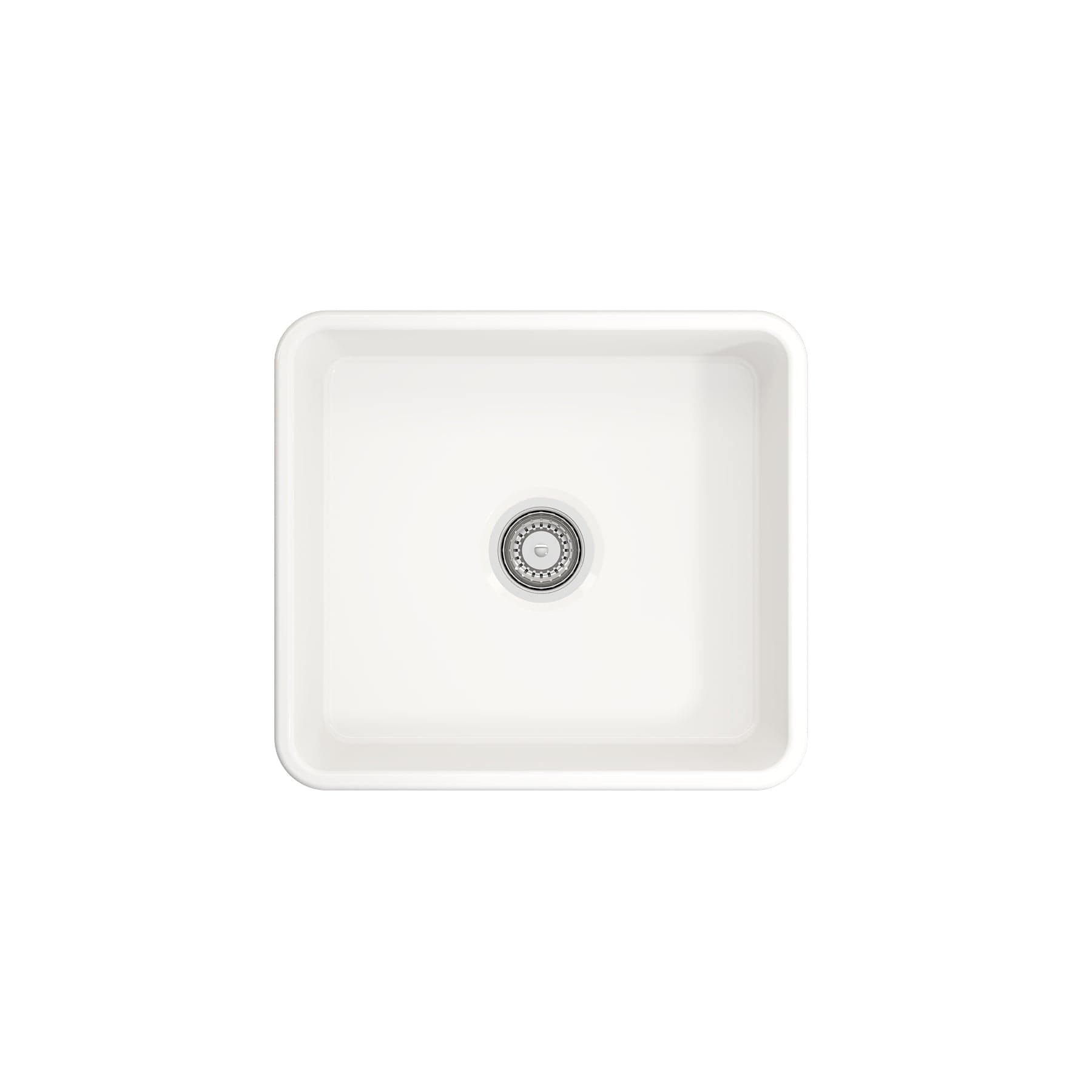 BOCCHI CLASSICO 20 Fireclay Farmhouse Single Bowl Kitchen Sink with Protective Bottom Grid and Strainer