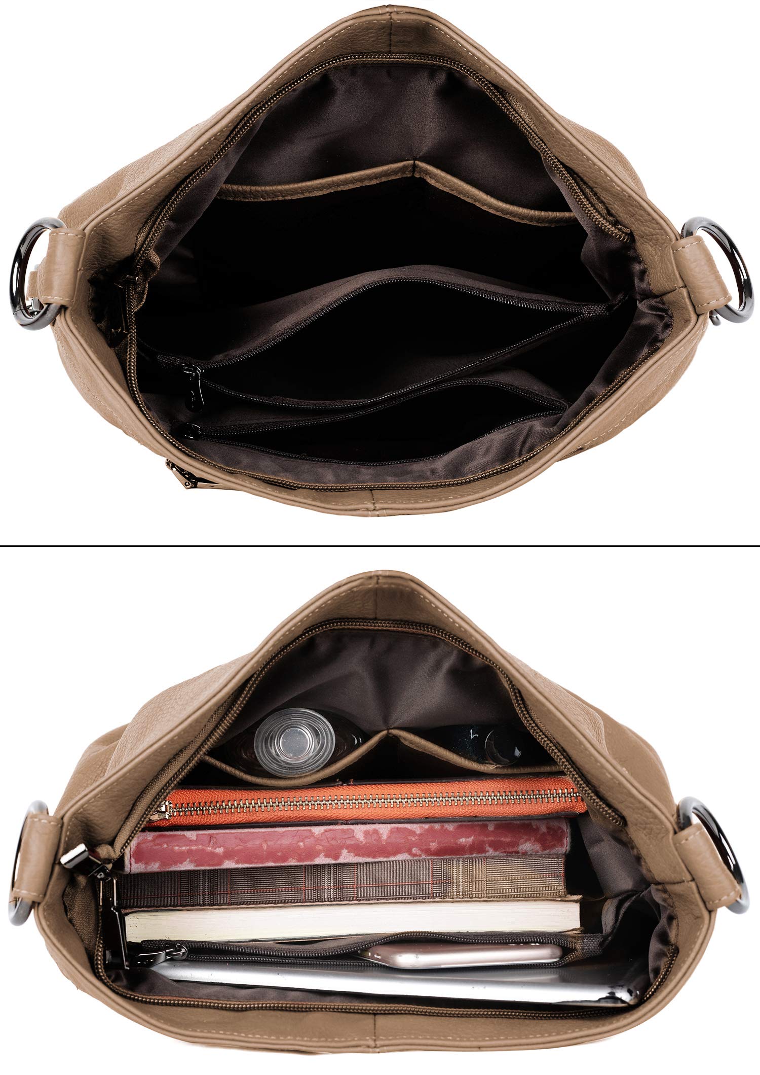 YALUXE Genuine Leather Shoulder Bag for Women - Stylish Hobo Purse for Work & Travel