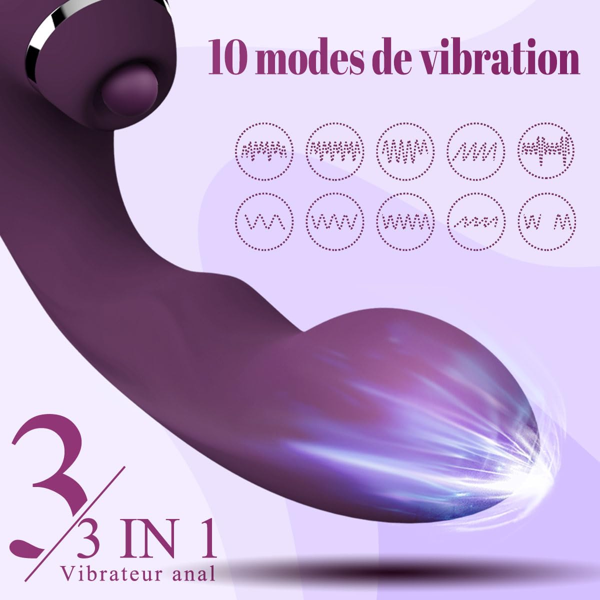 3 in 1 Silicone Clitoral & G Spot Vibrator for Women - Rechargeable G Spot Massager with 10 Vibration Modes, Waterproof Adult Sex Toy for Solo Play & Couples (Perfect for Bedroom Fun & Romantic Nights)
