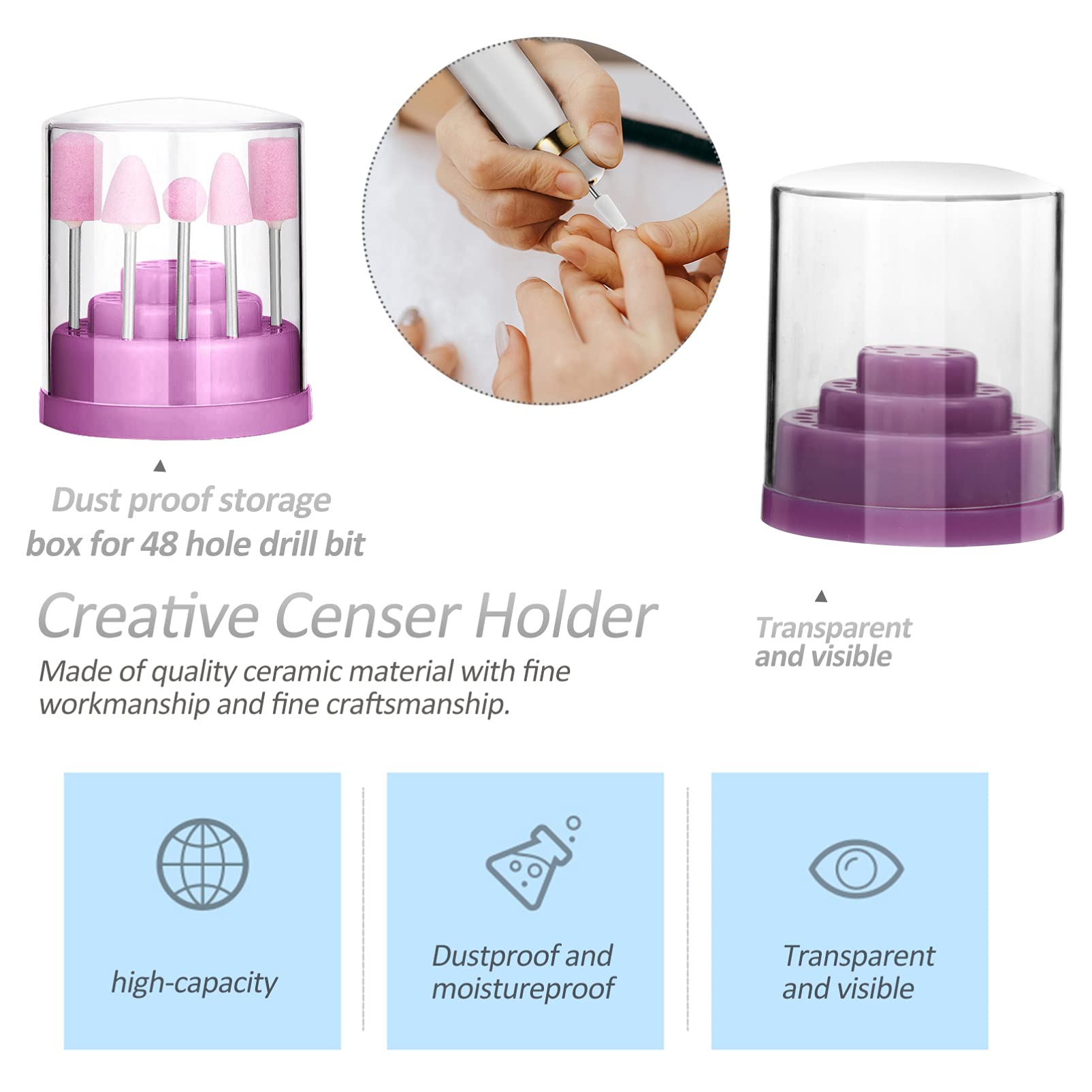 Professional Nail Drill Bit Organizer Case - Durable Storage Box for Salon & Home Use, Perfect for Grinding Heads, Drill Bits & Manicure Tools | Compact & Portable Design for Easy Organization