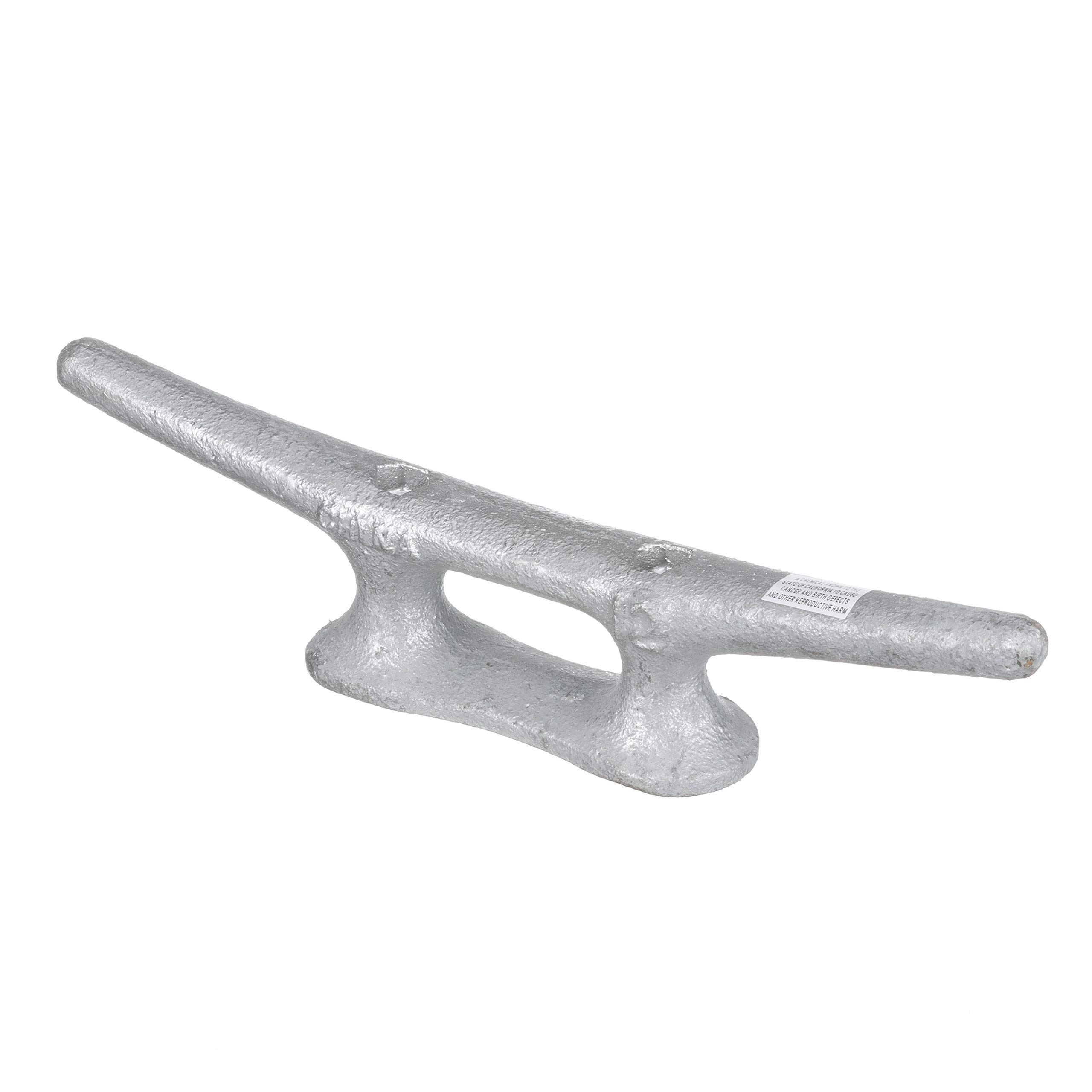 Seachoice 12-Inch Galvanized Gray Iron Open Base Dock Cleat - Heavy Duty Marine Boat Cleat for Docking, Mooring & Securing Vessels - Perfect for Boats, Docks & Marinas