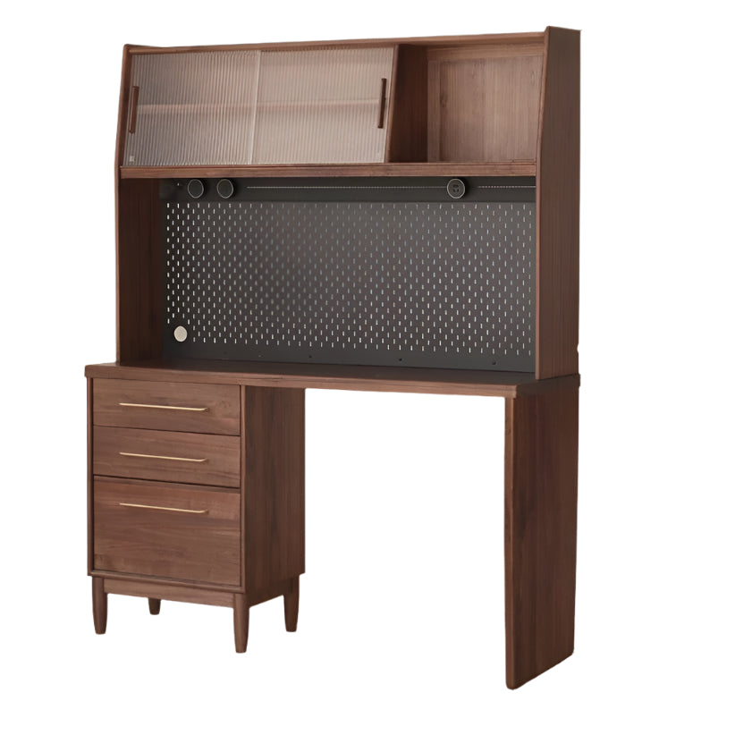 Premium Black Walnut Multi-Function Storage Sideboard - Modern Entryway Console Table with Drawers & Shelves - Perfect for Living Room, Dining Room, or Hallway Organization