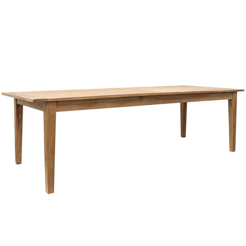 Benton Elm Dining Table 300cm - Solid Wood Large Dining Table for 8-10 People - Perfect for Family Gatherings & Dinner Parties