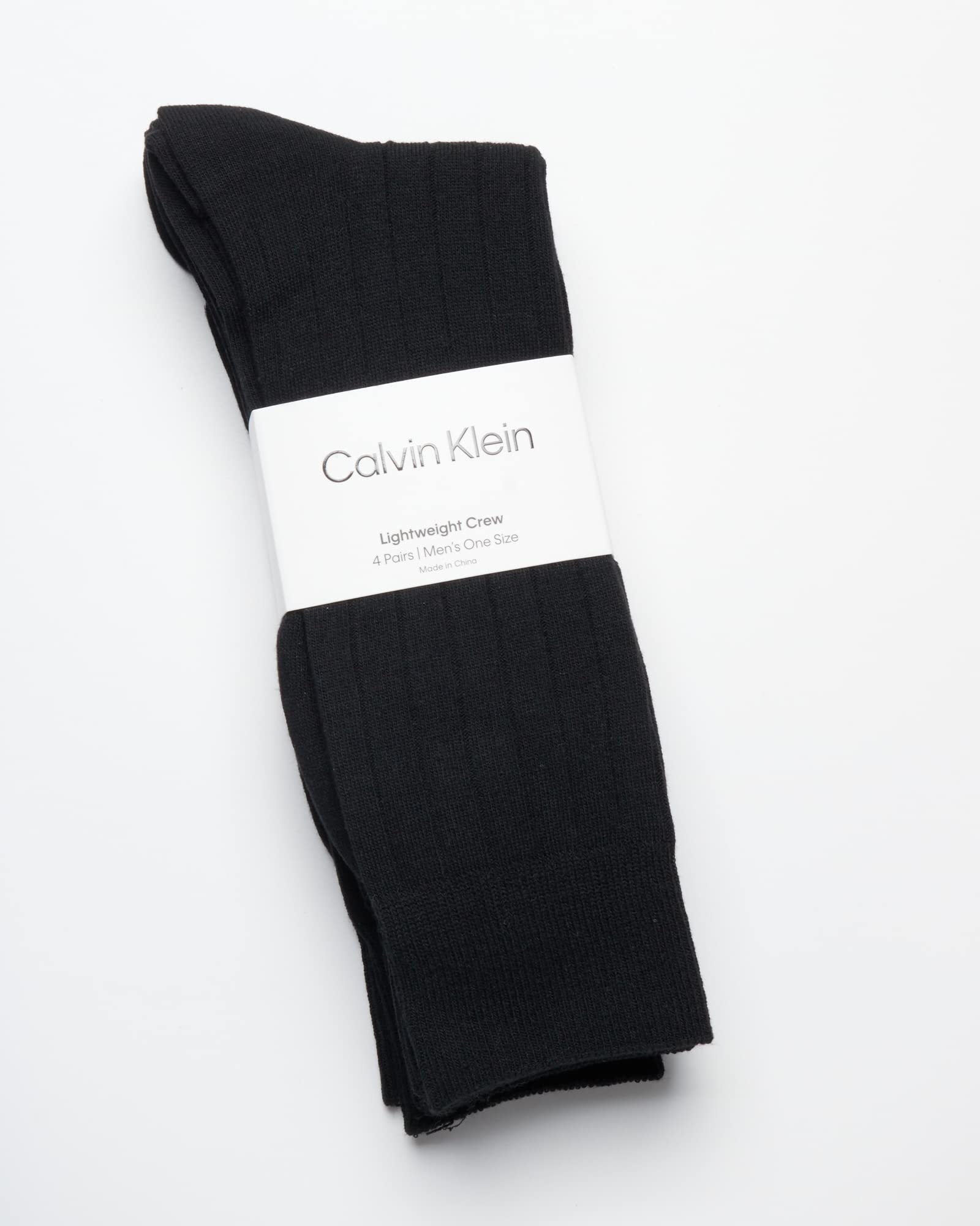 Calvin Klein Men's Crew Socks 4-Pack - Lightweight Combed Cotton Blend Dress Socks for Men Size 7-12 - Breathable Everyday & Formal Wear Socks for Office, Business, Wedding & Casual Outfits