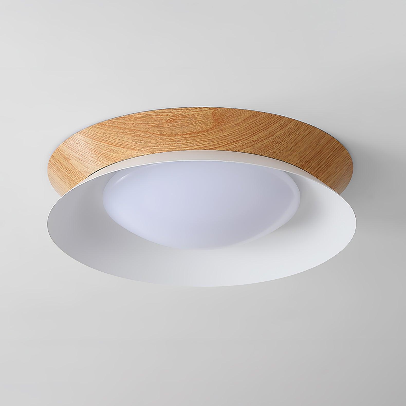 Modern Double Half Round Ceiling Light Fixture - Dimmable LED Flush Mount for Bedroom, Living Room & Hallway - Energy Saving Home Decor Lighting Solution