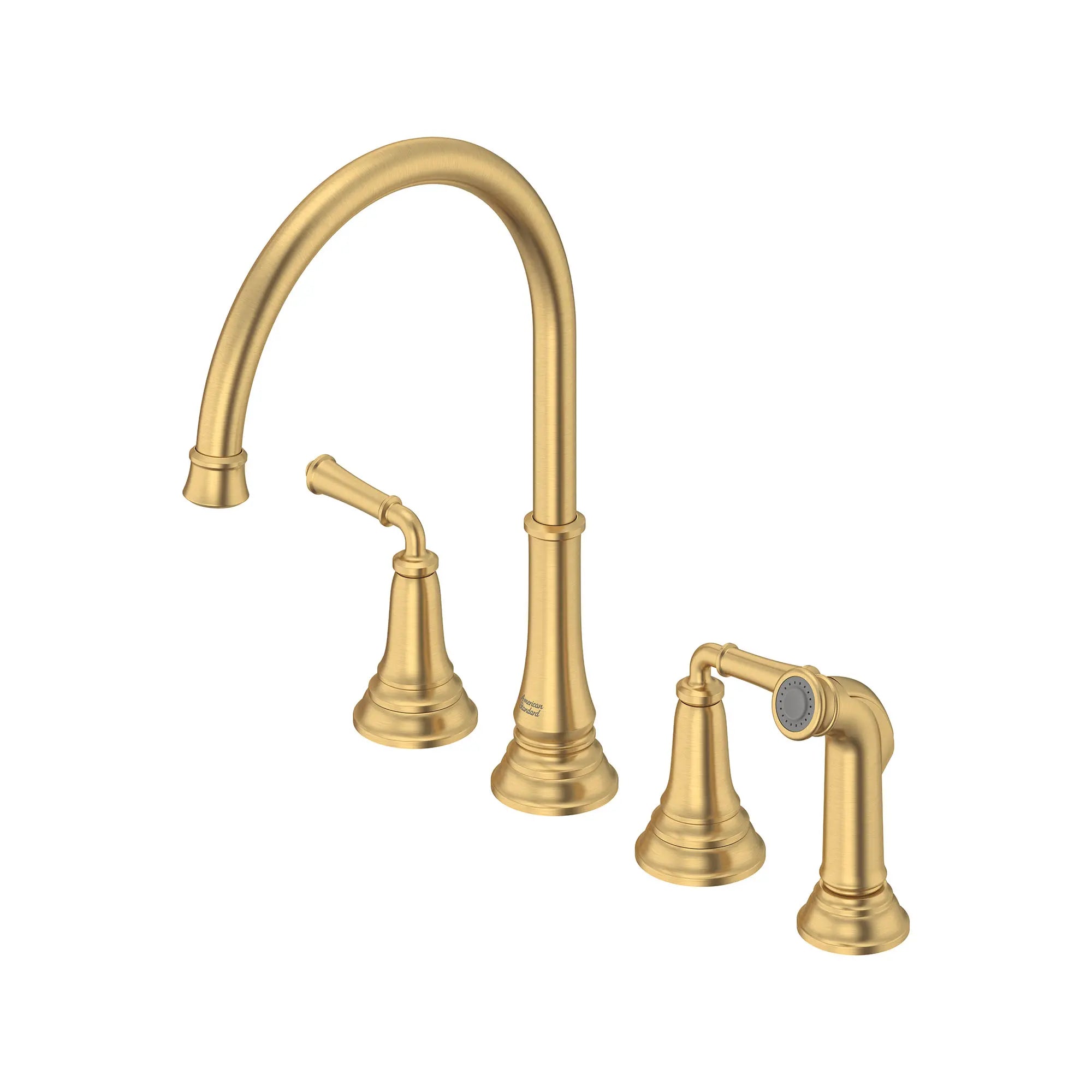 Delancey® 2-Handle Widespread Kitchen Faucet with Side Spray - 1.5 GPM/5.7 LPM - Brushed Nickel Finish - Perfect for Modern Kitchens & Easy Dishwashing